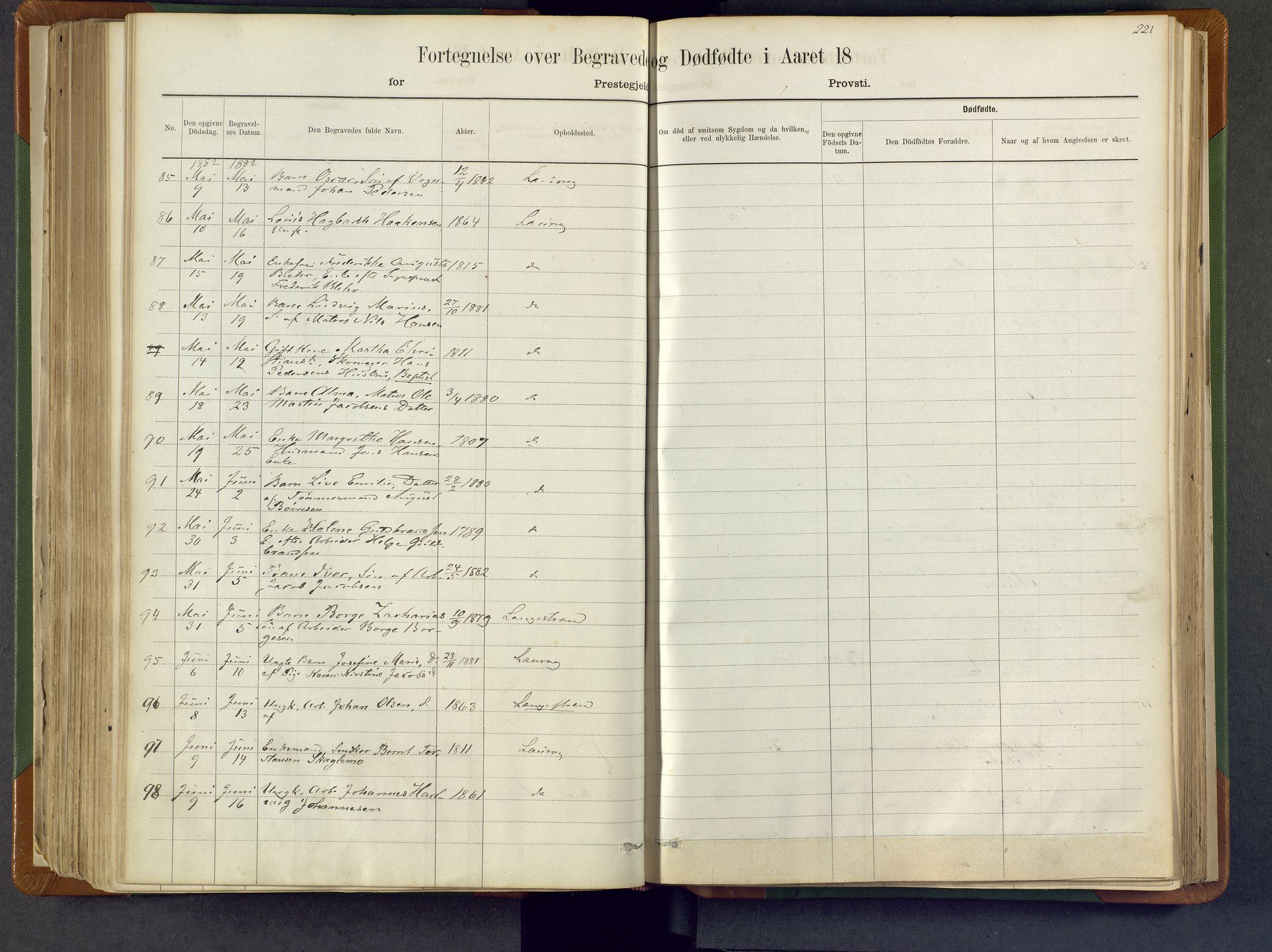 Larvik kirkebøker, AV/SAKO-A-352/F/Fa/L0007: Parish register (official) no. I 7, 1871-1883, p. 221