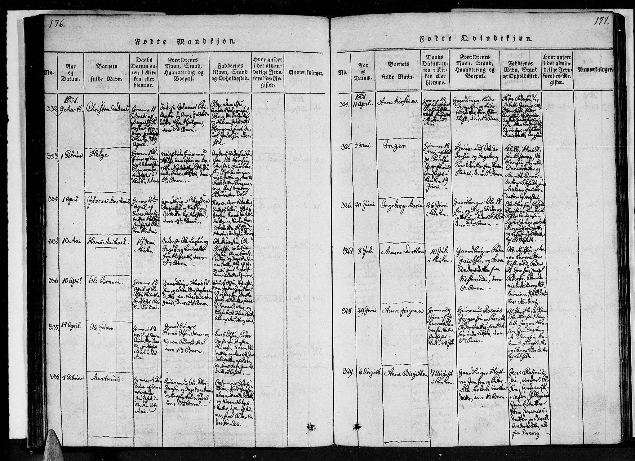 Ministerialprotokoller, klokkerbøker og fødselsregistre - Nordland, SAT/A-1459/852/L0736: Parish register (official) no. 852A06, 1820-1833, p. 176-177