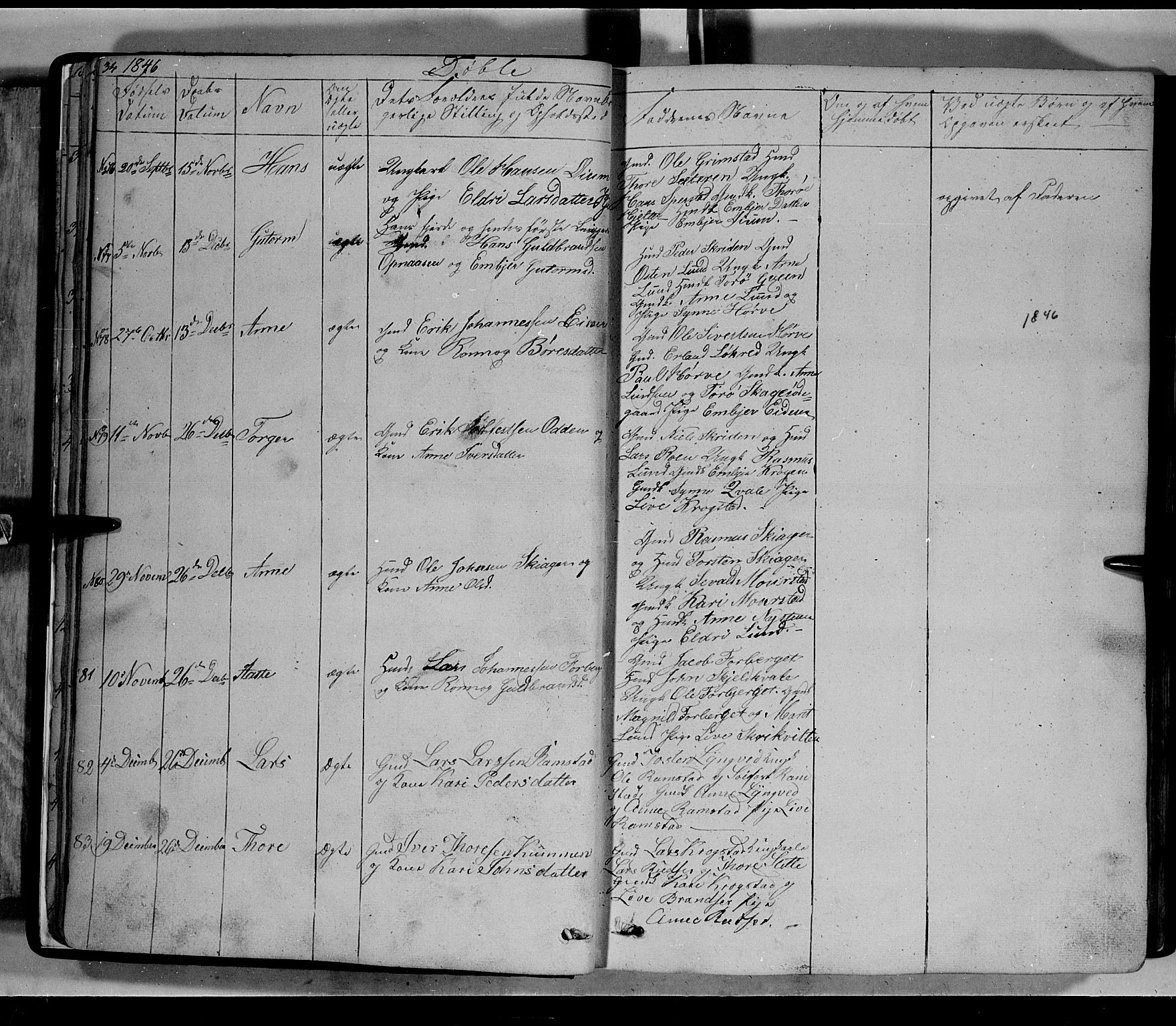 Lom prestekontor, SAH/PREST-070/L/L0004: Parish register (copy) no. 4, 1845-1864, p. 34-35