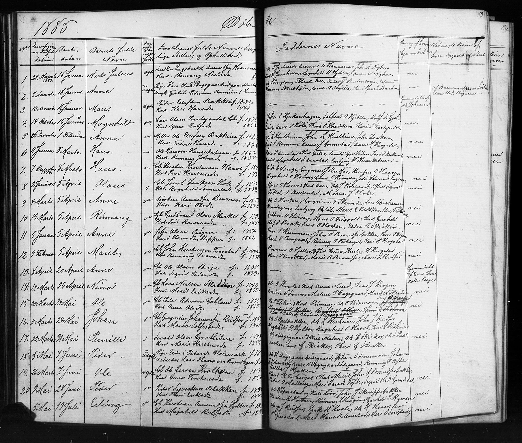 Skjåk prestekontor, SAH/PREST-072/H/Ha/Hab/L0001: Parish register (copy) no. 1, 1865-1893, p. 83