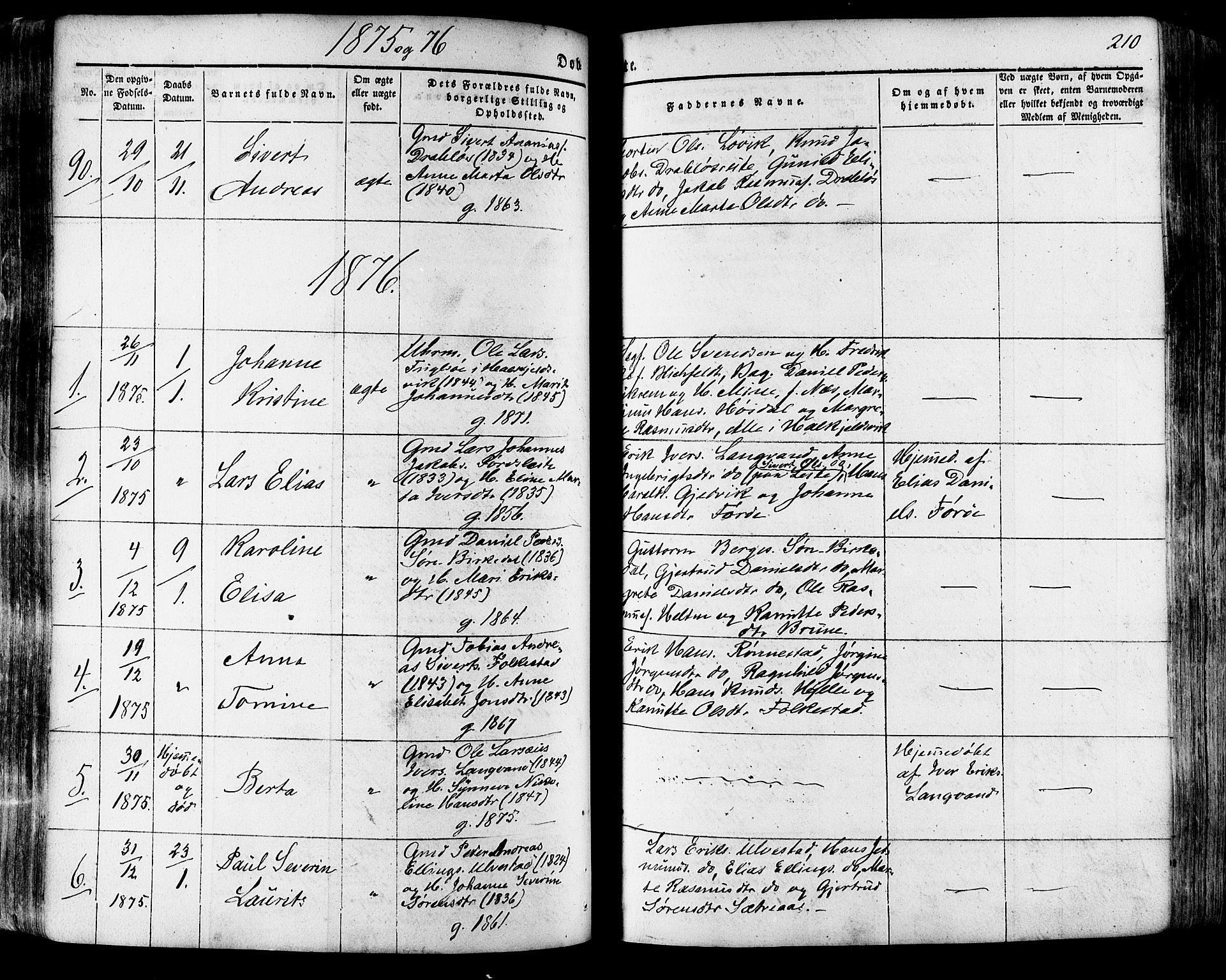 Ministerialprotokoller, klokkerbøker og fødselsregistre - Møre og Romsdal, AV/SAT-A-1454/511/L0140: Parish register (official) no. 511A07, 1851-1878, p. 210