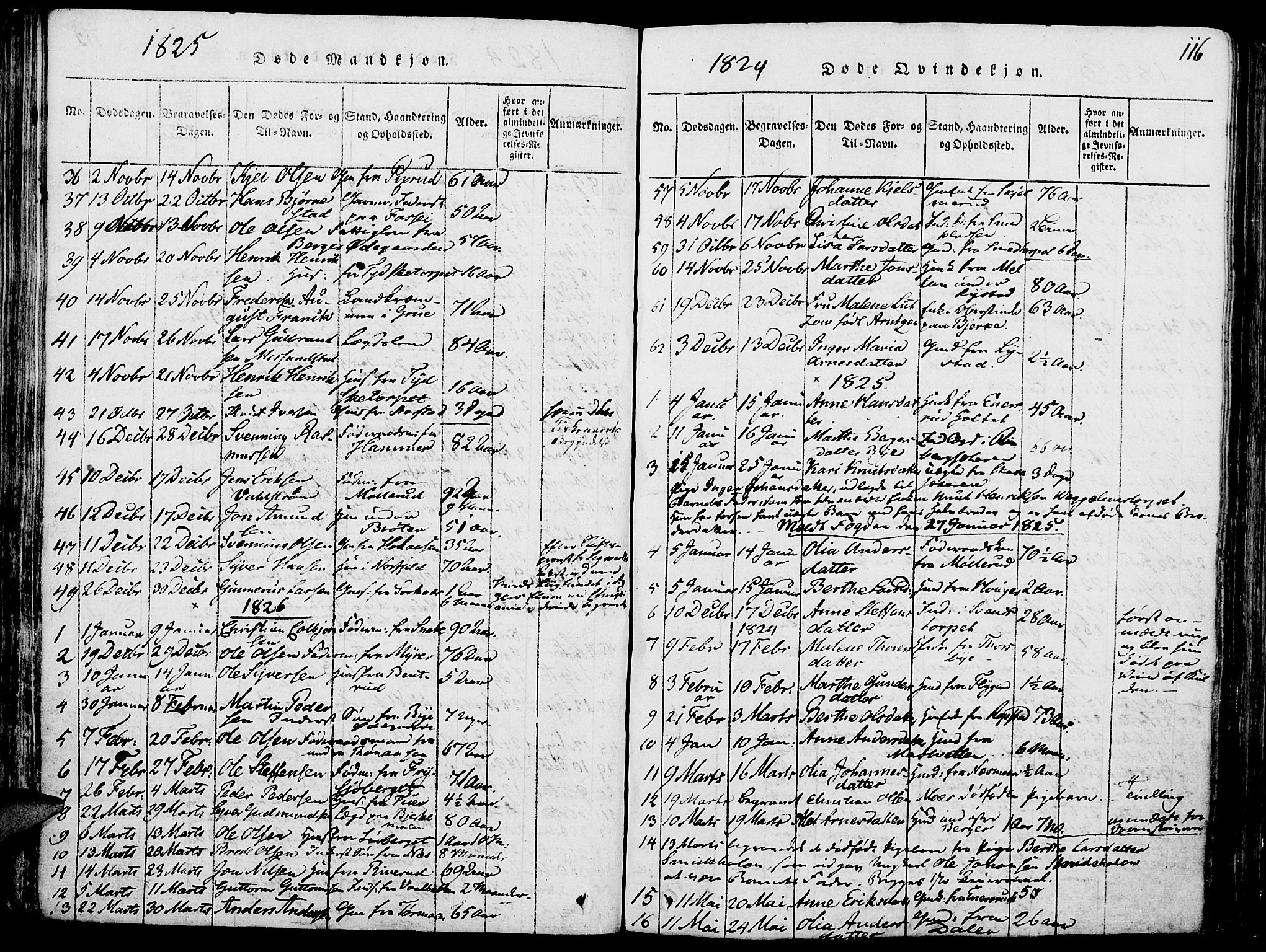 Grue prestekontor, SAH/PREST-036/H/Ha/Haa/L0006: Parish register (official) no. 6, 1814-1830, p. 116