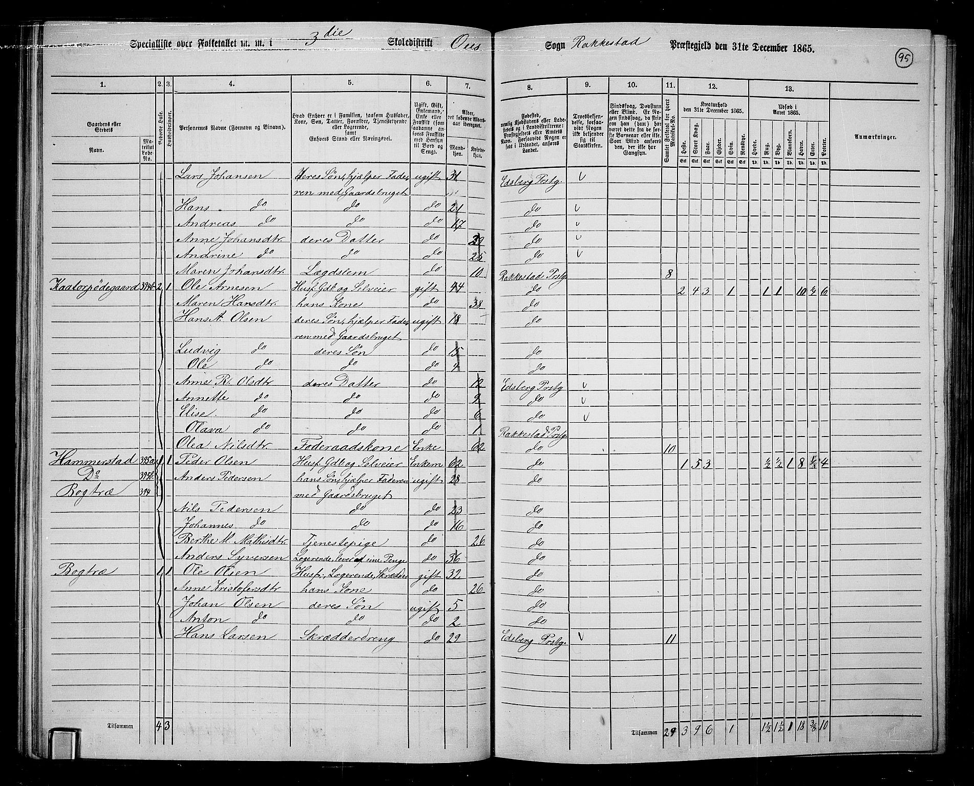 RA, 1865 census for Rakkestad, 1865, p. 94