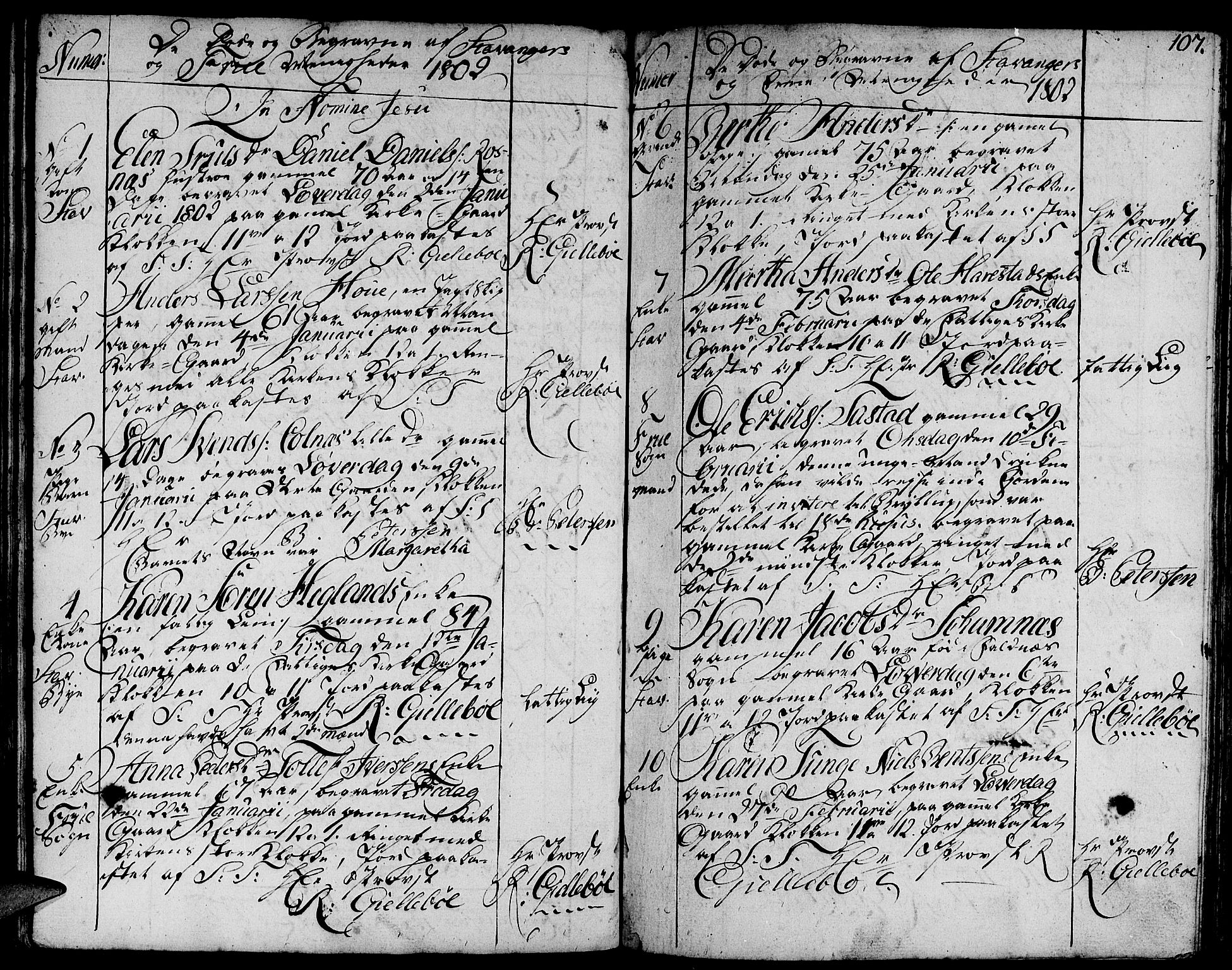 Domkirken sokneprestkontor, SAST/A-101812/001/30/30BA/L0007: Parish register (official) no. A 7, 1789-1815, p. 107