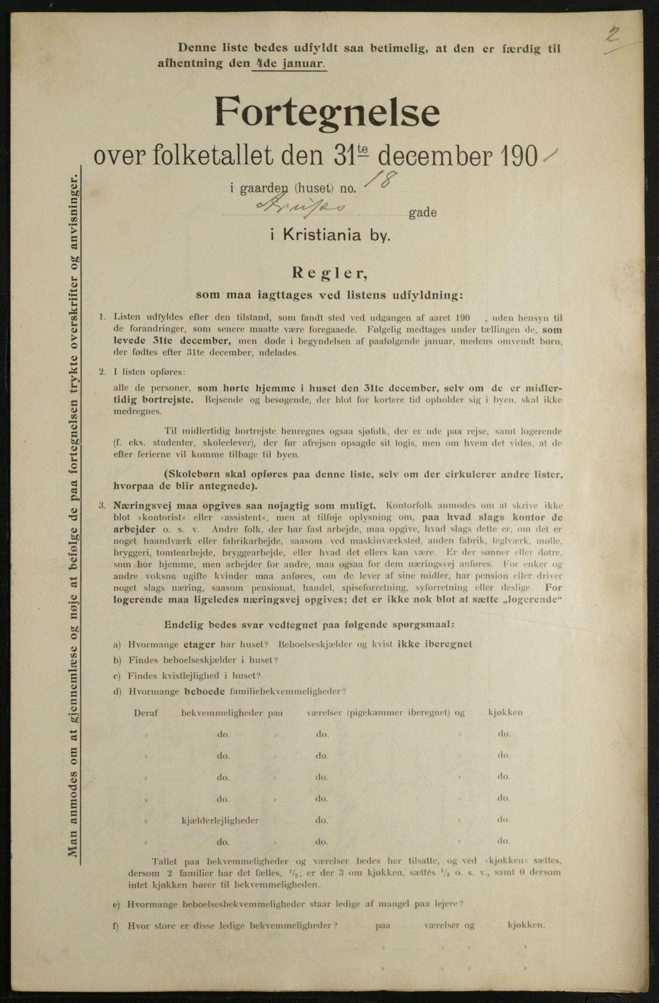 OBA, Municipal Census 1901 for Kristiania, 1901, p. 464