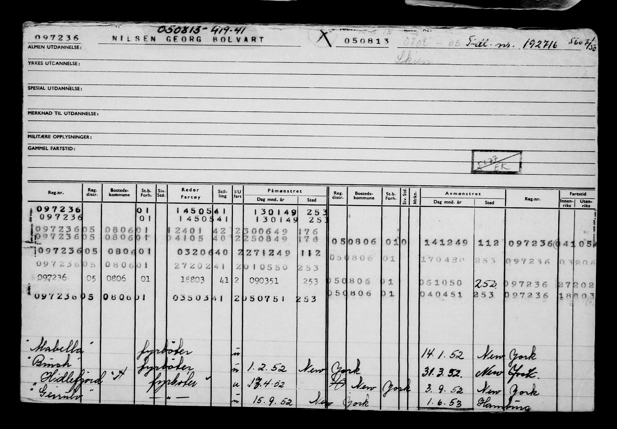 Direktoratet for sjømenn, AV/RA-S-3545/G/Gb/L0114: Hovedkort, 1913, p. 523