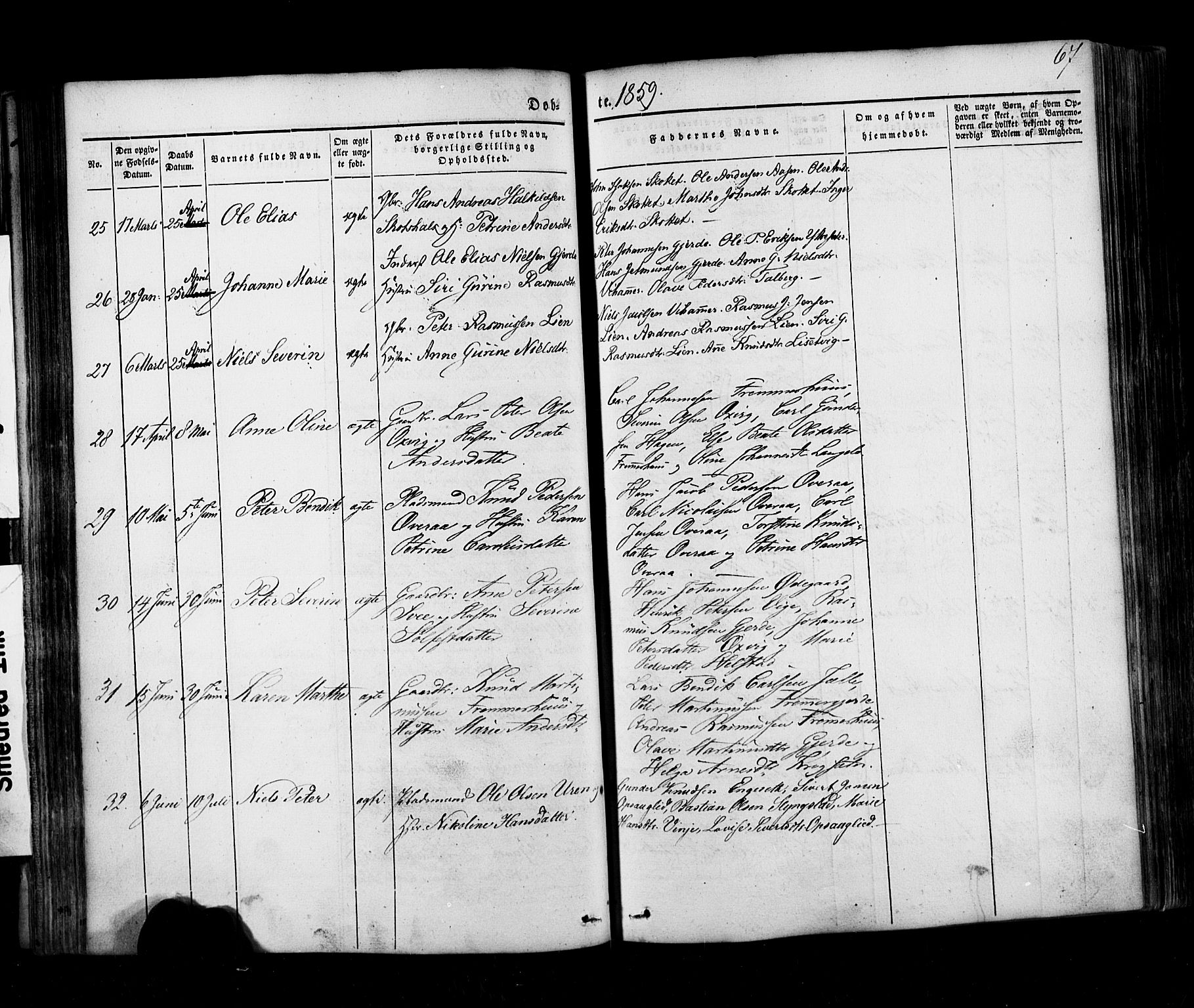 Ministerialprotokoller, klokkerbøker og fødselsregistre - Møre og Romsdal, AV/SAT-A-1454/520/L0275: Parish register (official) no. 520A05, 1844-1881, p. 67