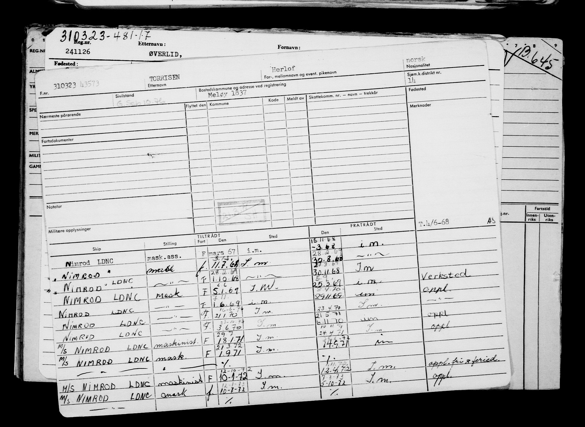 Direktoratet for sjømenn, AV/RA-S-3545/G/Gb/L0217: Hovedkort, 1923, p. 351