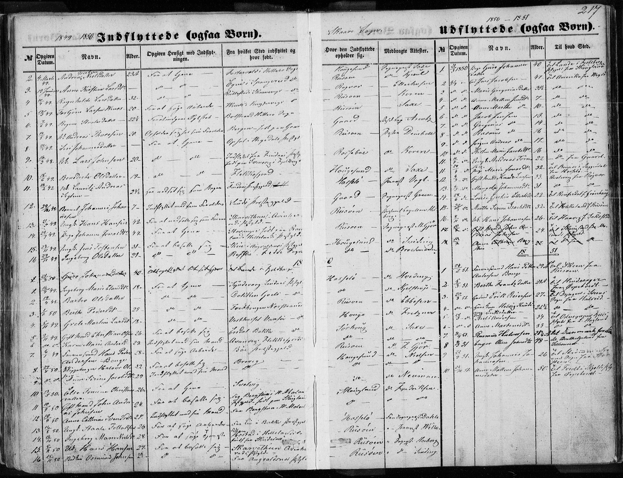 Torvastad sokneprestkontor, SAST/A -101857/H/Ha/Haa/L0009: Parish register (official) no. A 9, 1847-1856, p. 217