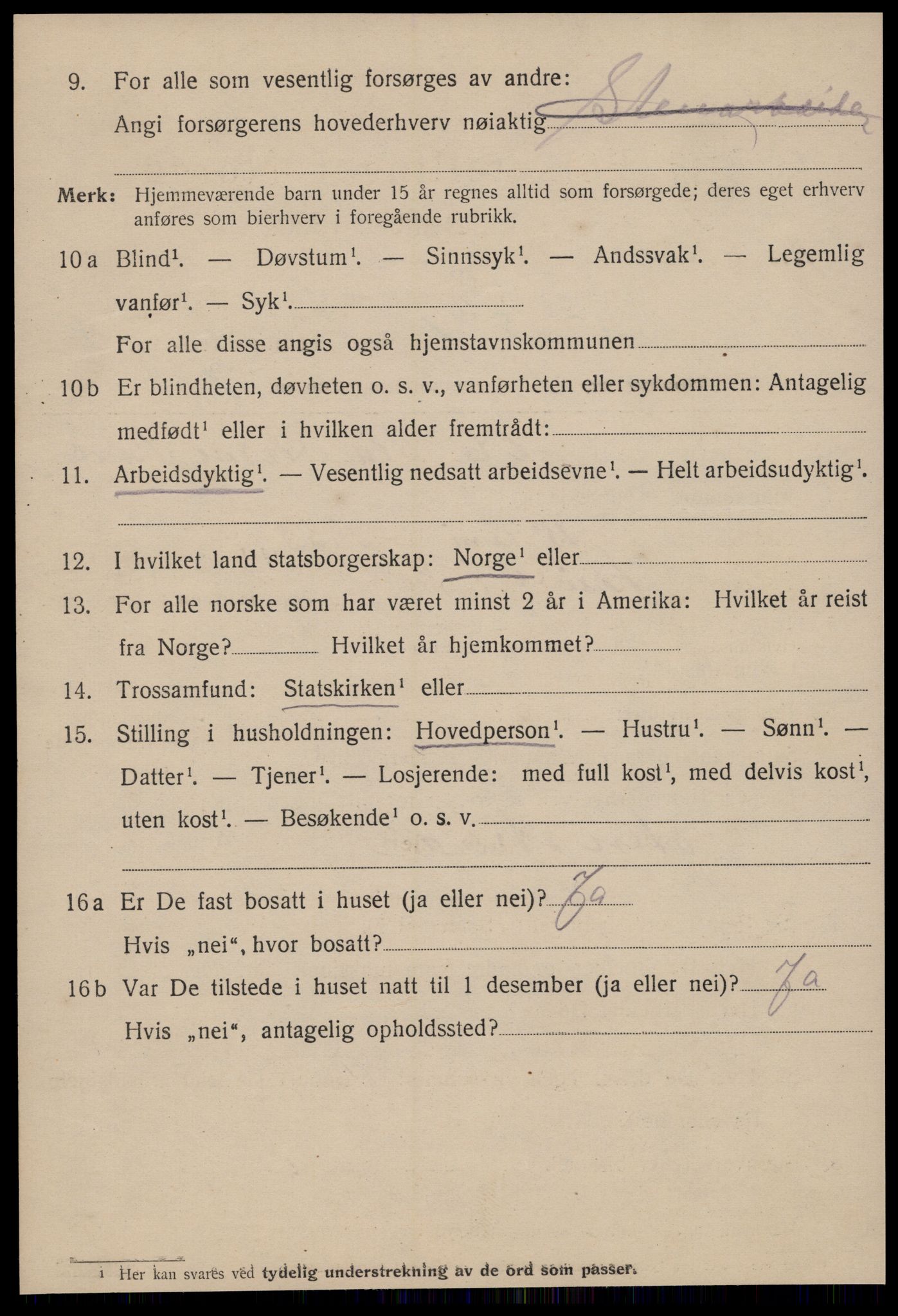 SAT, 1920 census for Kristiansund, 1920, p. 19840