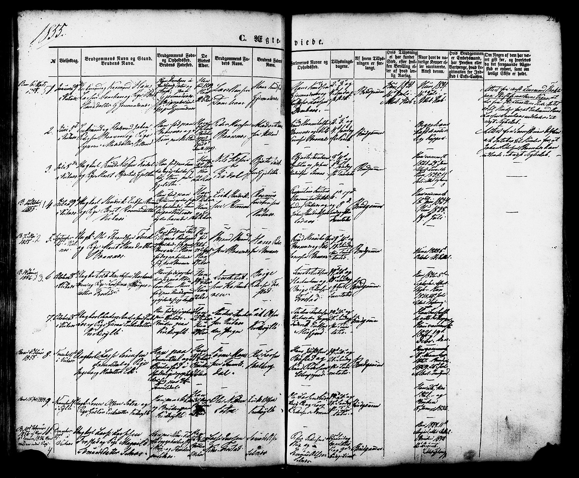 Ministerialprotokoller, klokkerbøker og fødselsregistre - Møre og Romsdal, SAT/A-1454/539/L0529: Parish register (official) no. 539A02, 1848-1872, p. 224