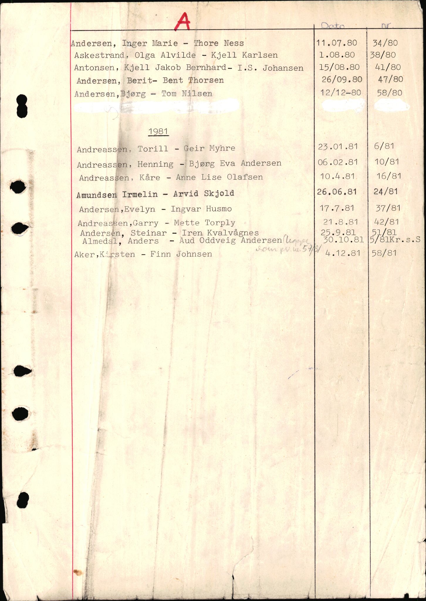 Jarlsberg sorenskriveri, SAKO/A-131/L/Lb/L0002: Vigselsprotokoll, 1969-1981, p. 39