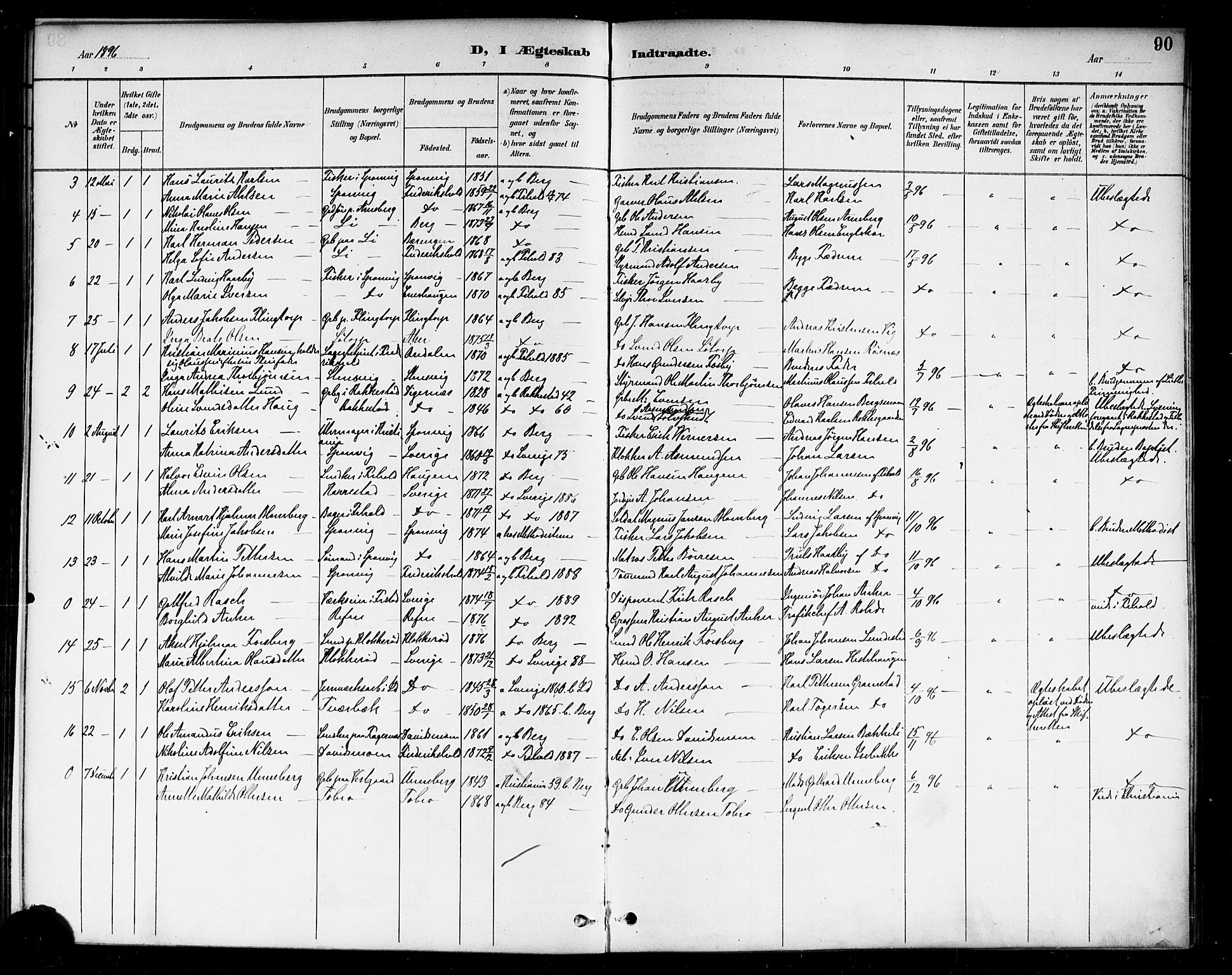 Berg prestekontor Kirkebøker, SAO/A-10902/F/Fa/L0007: Parish register (official) no. I 7, 1888-1902, p. 90