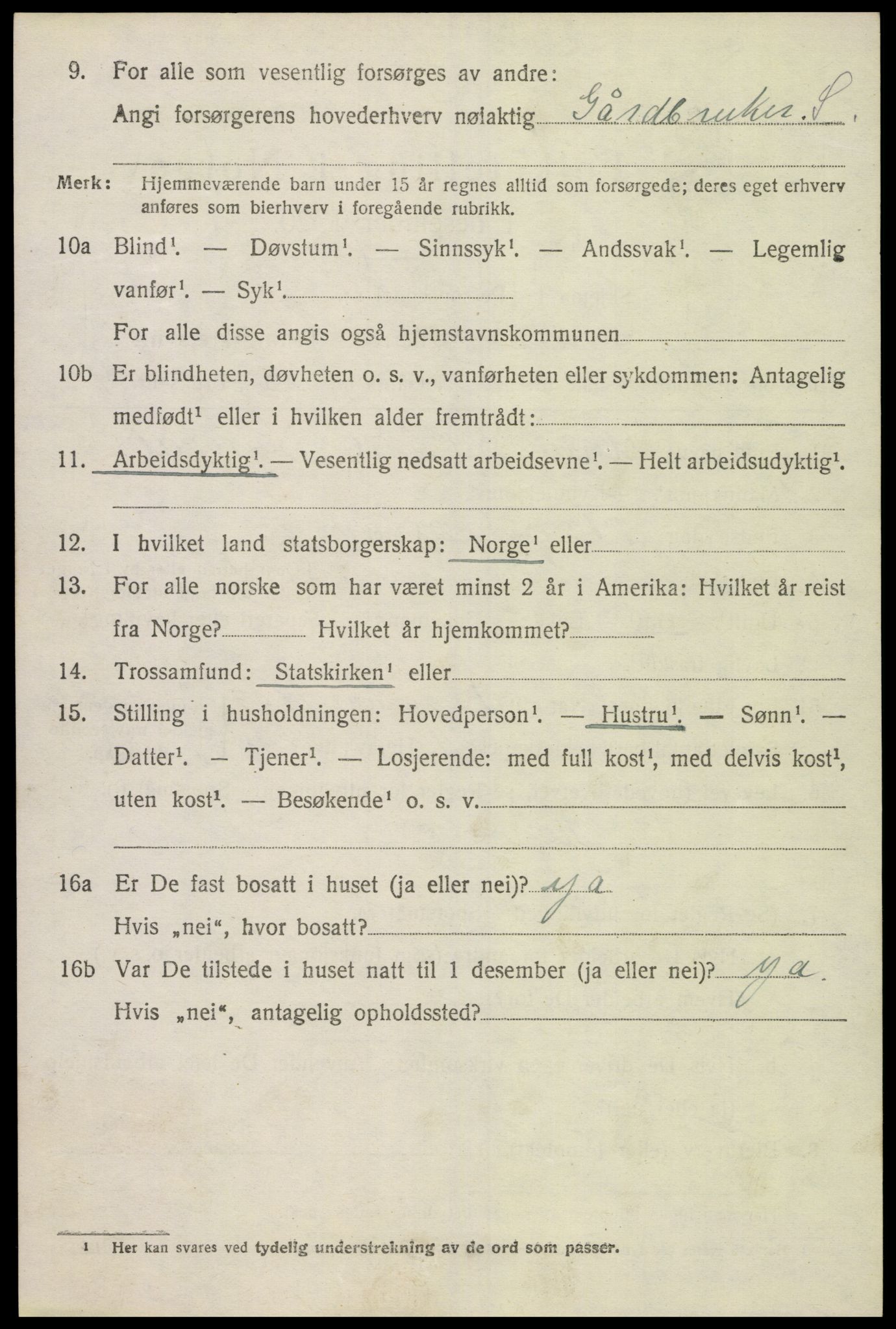 SAK, 1920 census for Konsmo, 1920, p. 1003