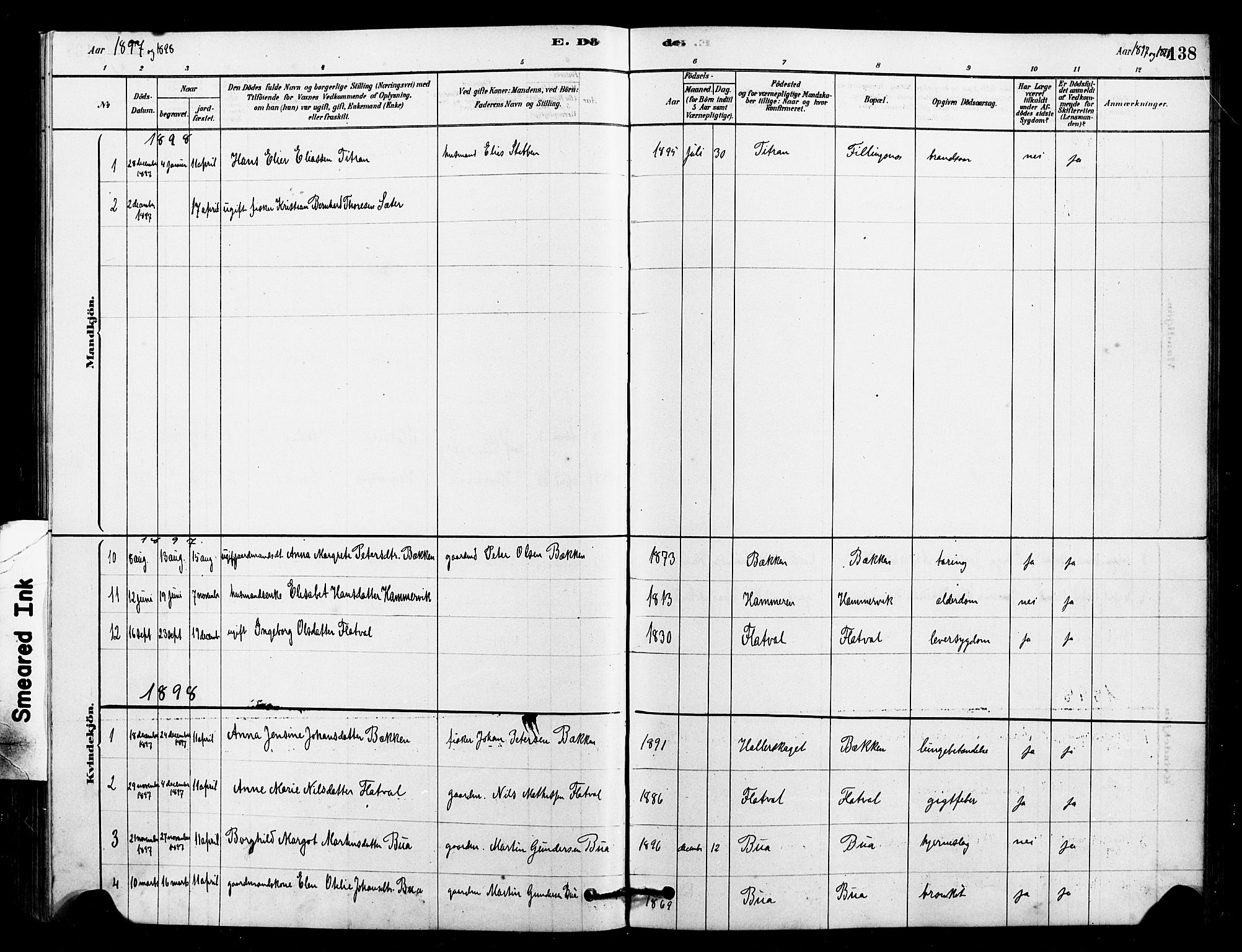 Ministerialprotokoller, klokkerbøker og fødselsregistre - Sør-Trøndelag, SAT/A-1456/641/L0595: Parish register (official) no. 641A01, 1882-1897, p. 138