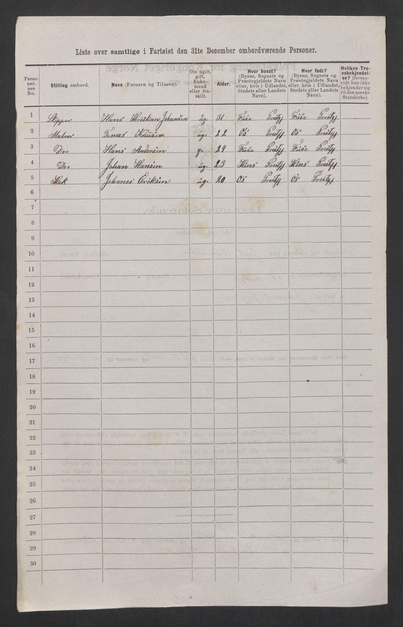 RA, 1875 census, lists of crew on ships: Ships in domestic ports, 1875, p. 105