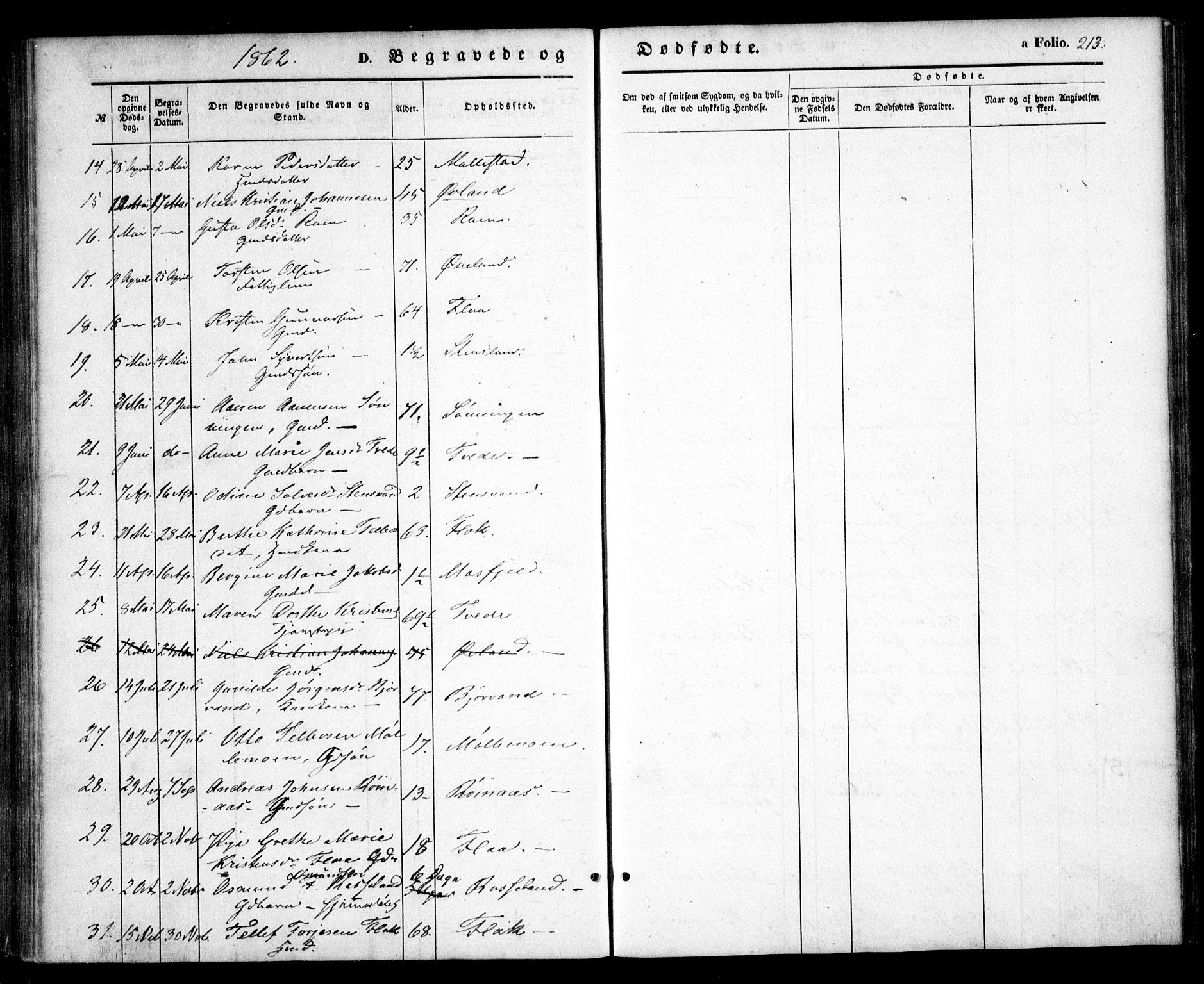 Birkenes sokneprestkontor, AV/SAK-1111-0004/F/Fa/L0003: Parish register (official) no. A 3, 1850-1866, p. 213