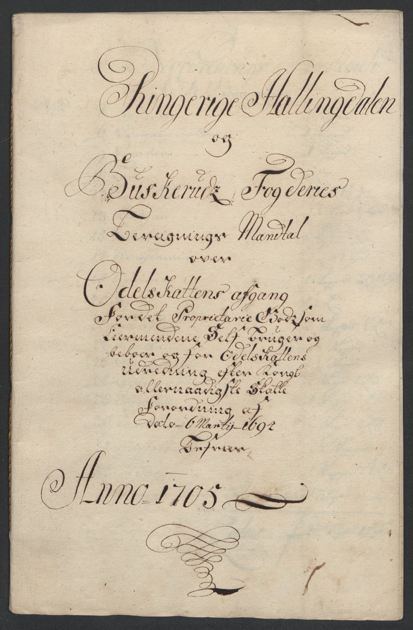 Rentekammeret inntil 1814, Reviderte regnskaper, Fogderegnskap, RA/EA-4092/R22/L1464: Fogderegnskap Ringerike, Hallingdal og Buskerud, 1705, p. 188