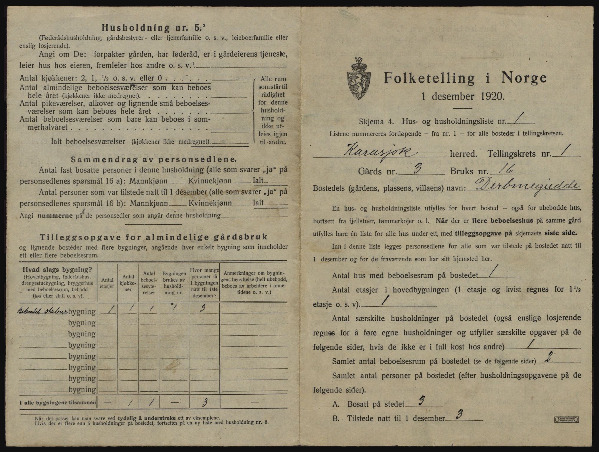 SATØ, 1920 census for Karasjok, 1920, p. 28