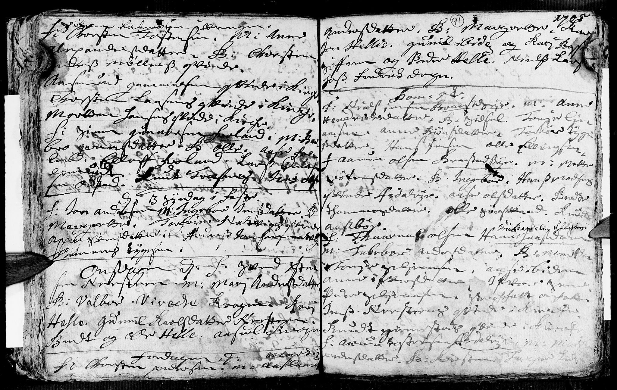 Øyestad sokneprestkontor, AV/SAK-1111-0049/F/Fa/L0002: Parish register (official) no. A 2, 1692-1722, p. 91