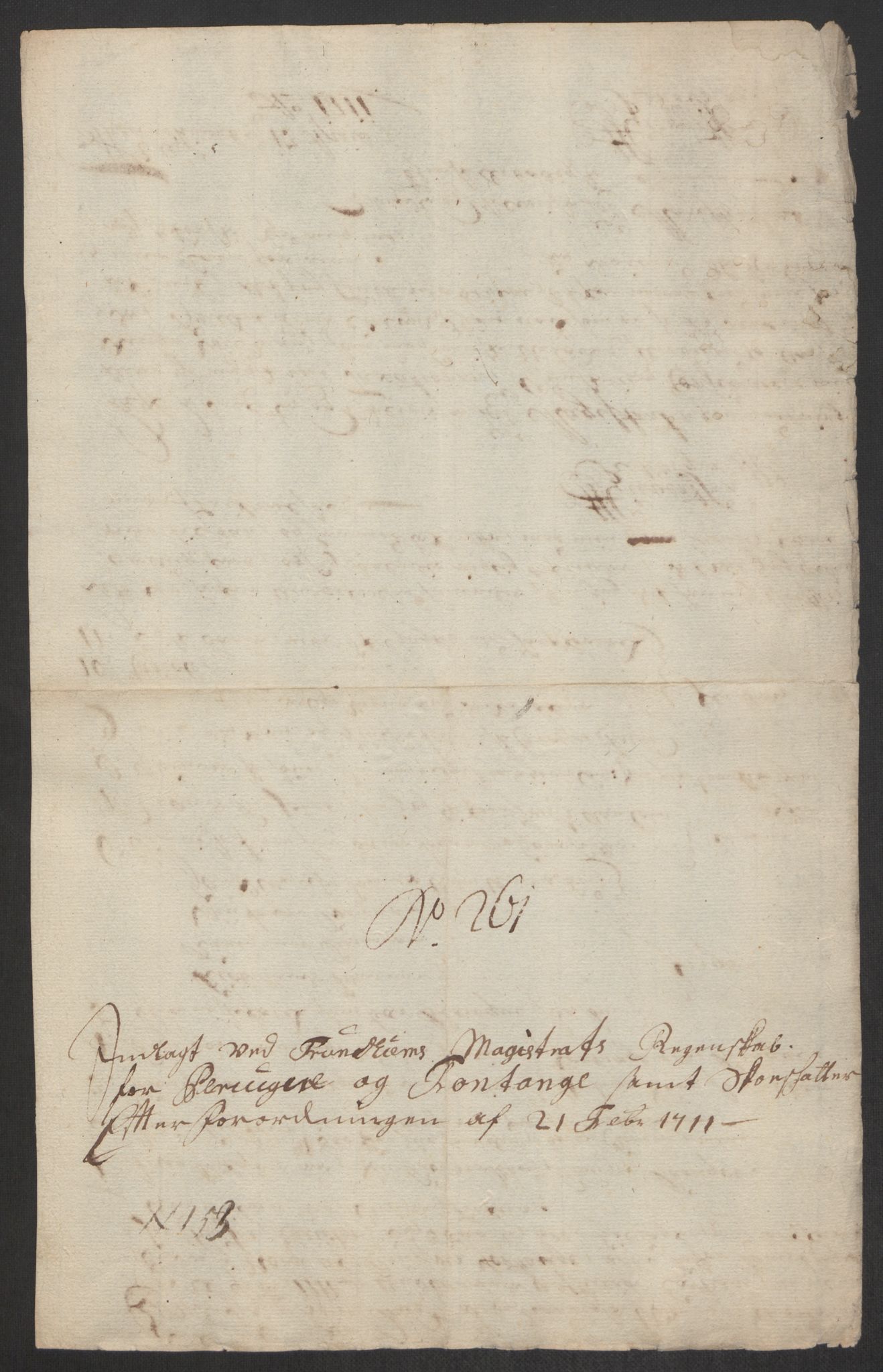 Rentekammeret inntil 1814, Reviderte regnskaper, Byregnskaper, RA/EA-4066/R/Rs/L0507: [S3] Kontribusjonsregnskap, 1699-1711, p. 700