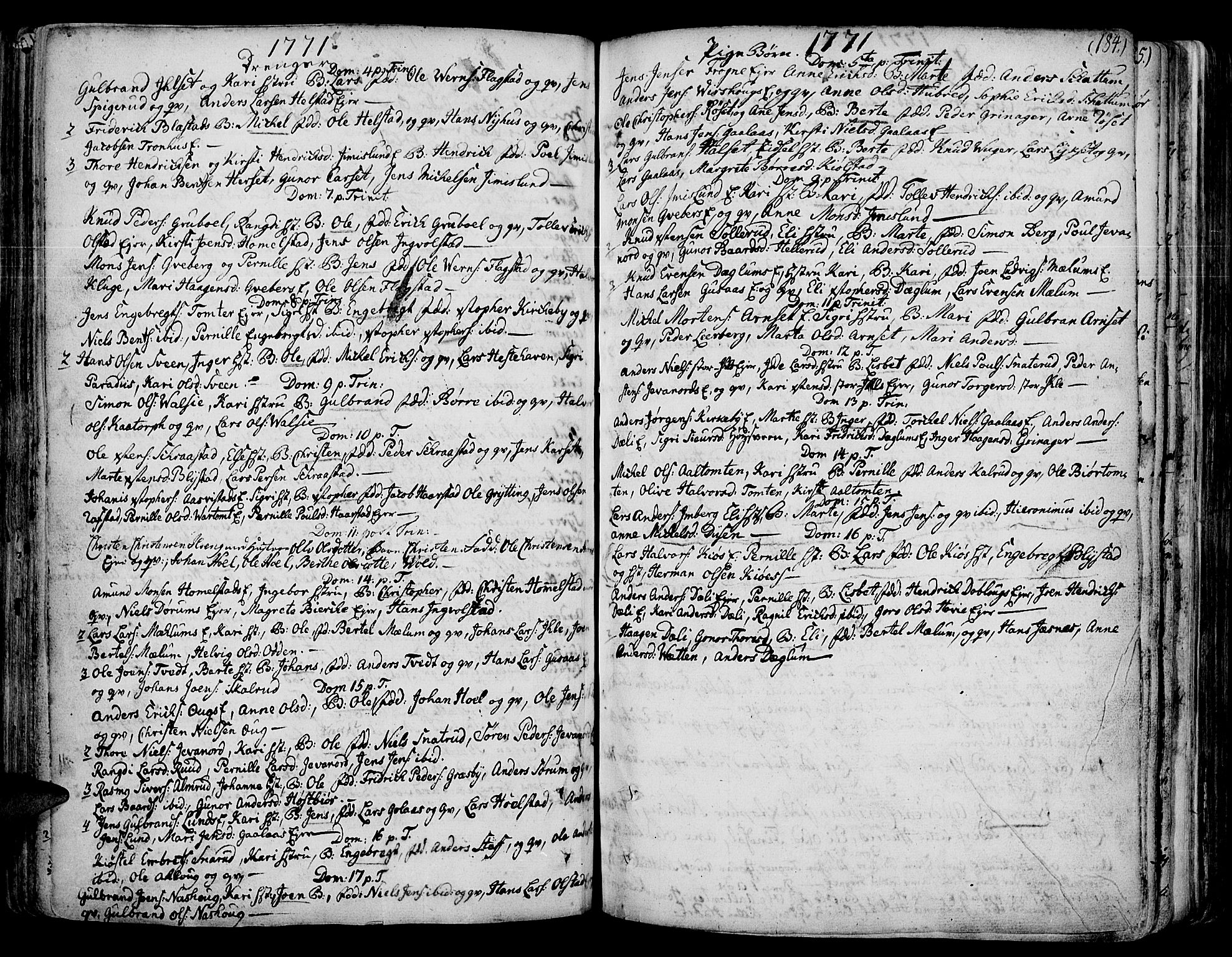 Vang prestekontor, Hedmark, SAH/PREST-008/H/Ha/Haa/L0003: Parish register (official) no. 3, 1734-1809, p. 184