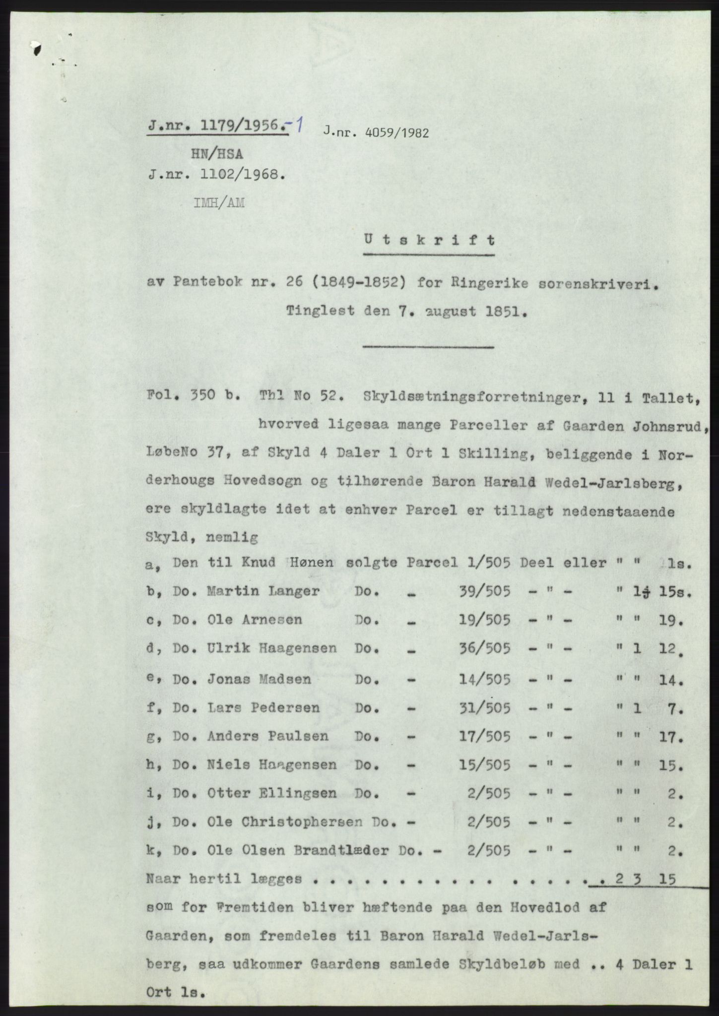 Statsarkivet i Kongsberg, SAKO/A-0001, 1956, p. 409