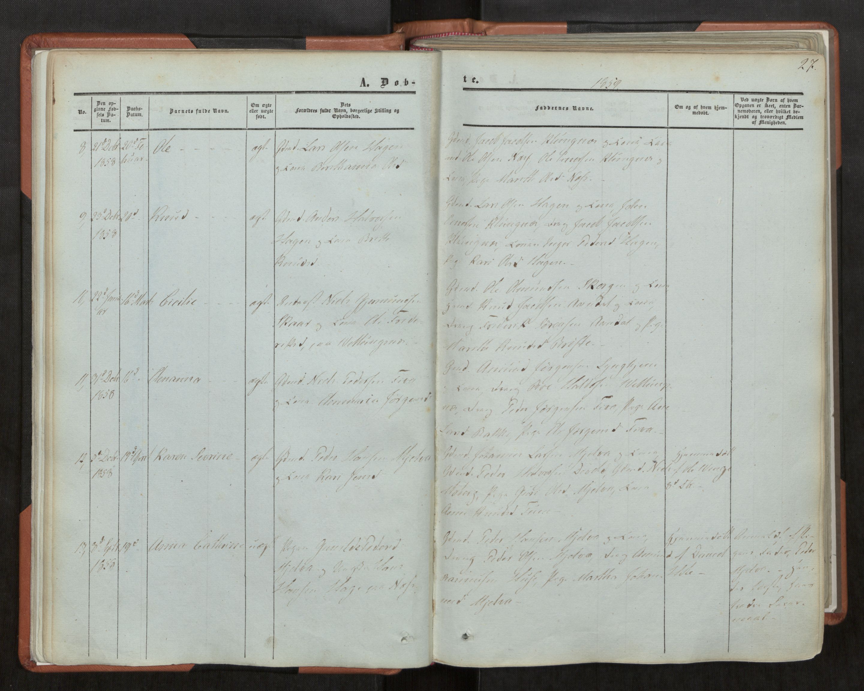 Ministerialprotokoller, klokkerbøker og fødselsregistre - Møre og Romsdal, AV/SAT-A-1454/544/L0572: Parish register (official) no. 544A05, 1854-1886, p. 27