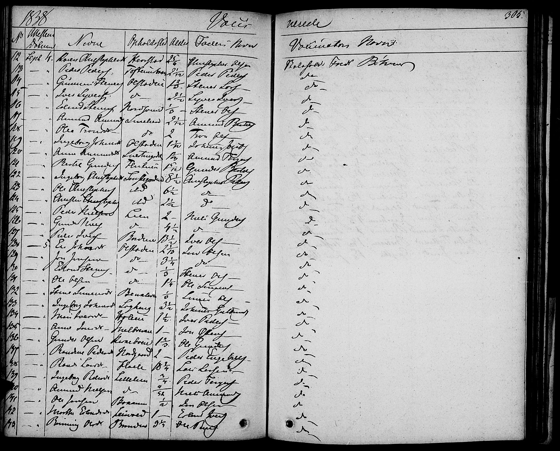 Gausdal prestekontor, AV/SAH-PREST-090/H/Ha/Haa/L0006: Parish register (official) no. 6, 1830-1839, p. 305