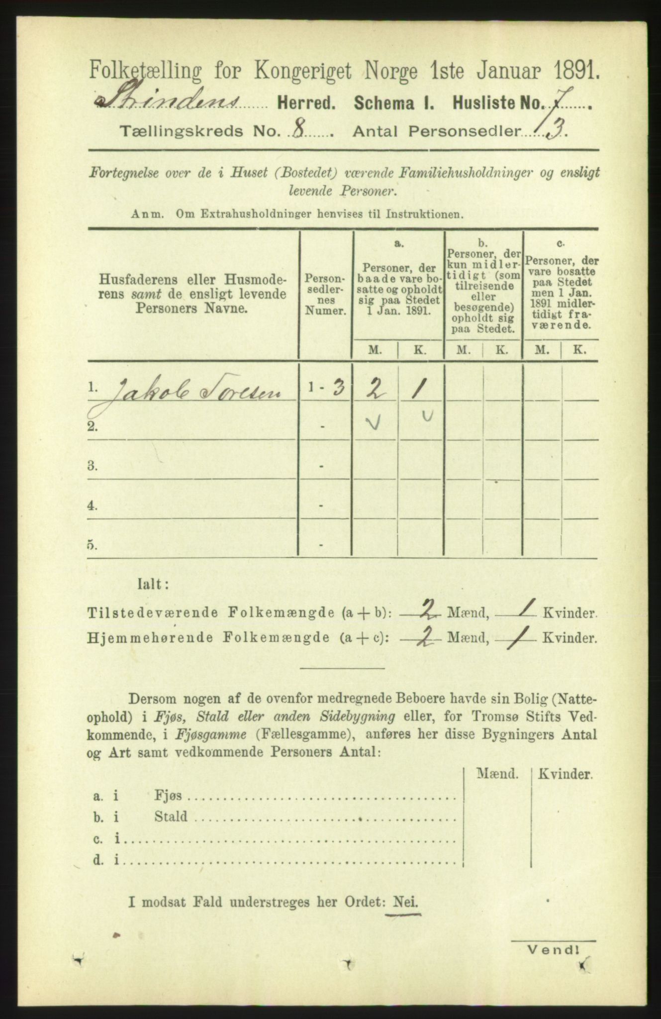 RA, 1891 census for 1660 Strinda, 1891, p. 6978