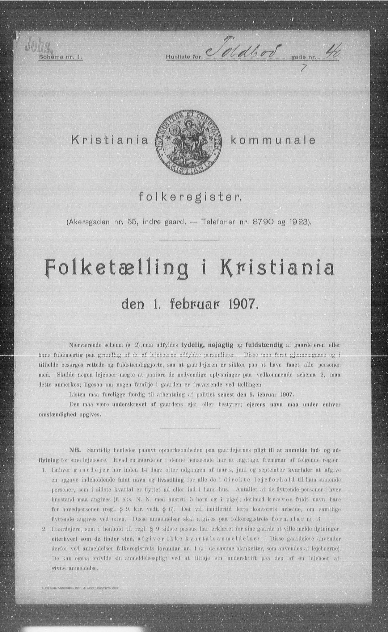 OBA, Municipal Census 1907 for Kristiania, 1907, p. 57621