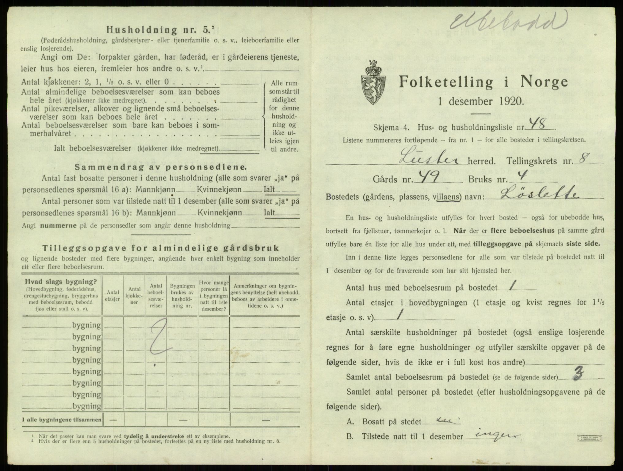 SAB, 1920 census for Luster, 1920, p. 815