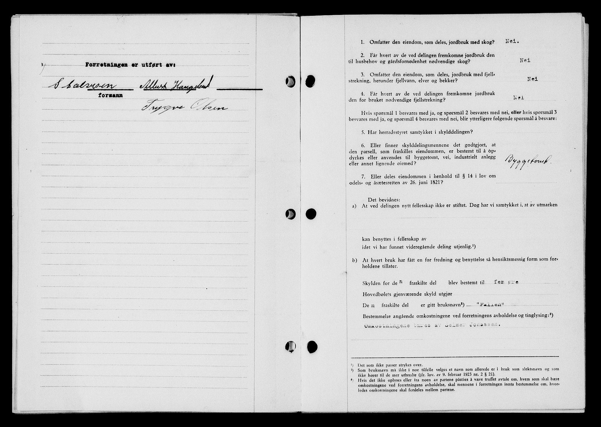 Flekkefjord sorenskriveri, SAK/1221-0001/G/Gb/Gba/L0060: Mortgage book no. A-8, 1945-1946, Diary no: : 125/1946
