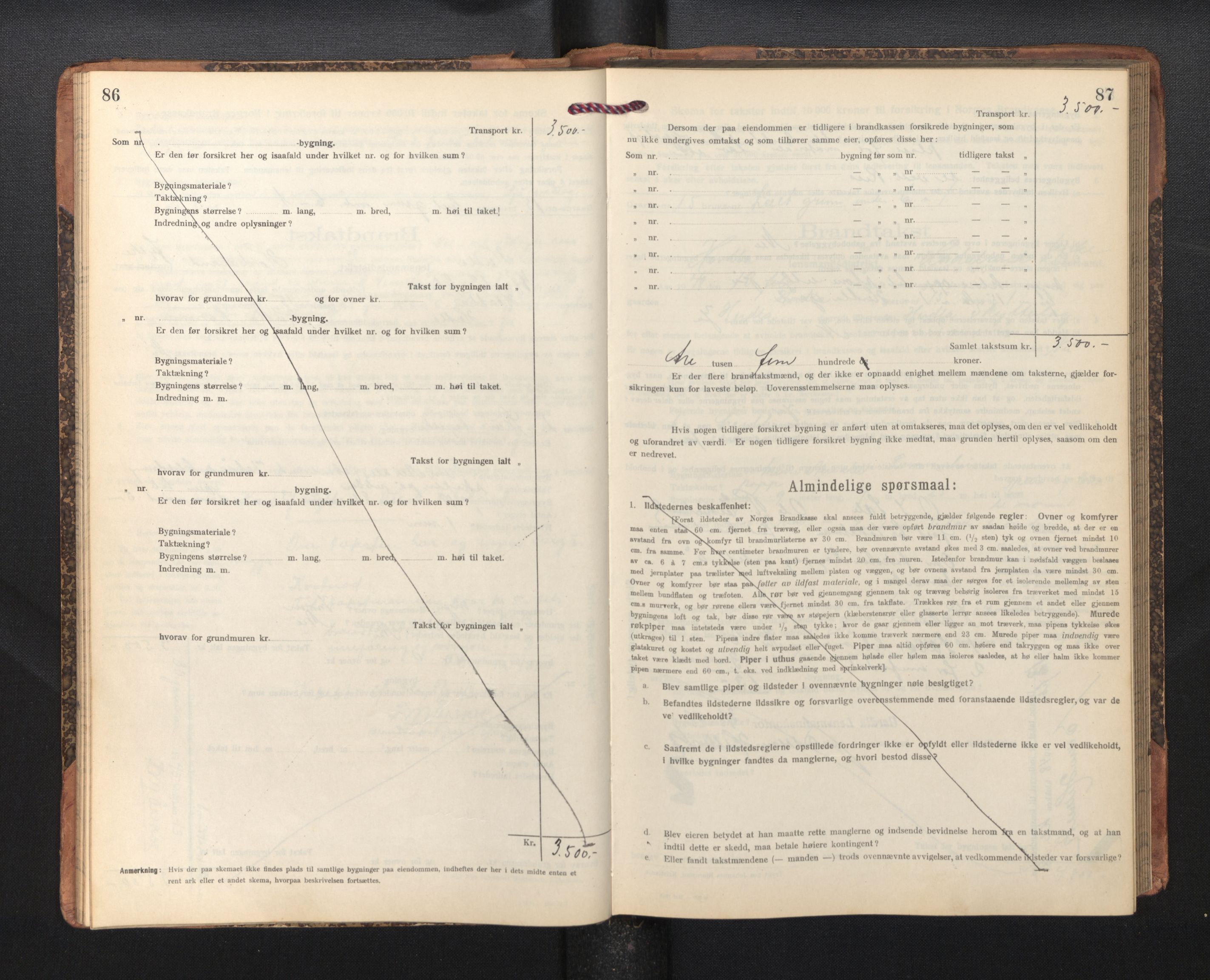 Lensmannen i Herdla, AV/SAB-A-32901/0012/L0004:  Branntakstprotokoll skjematakst, 1916-1954, p. 86-87