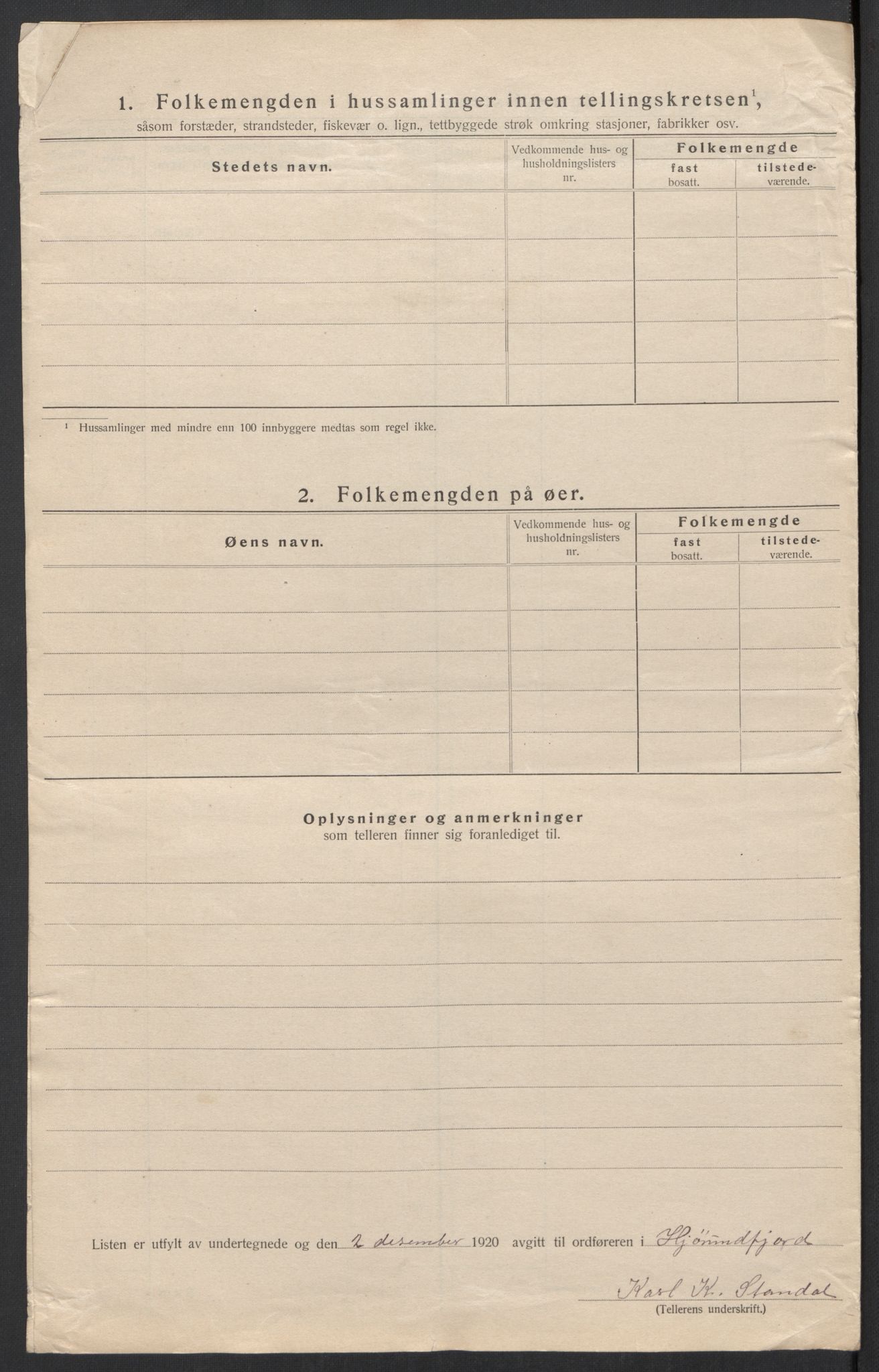 SAT, 1920 census for Hjørundfjord, 1920, p. 39