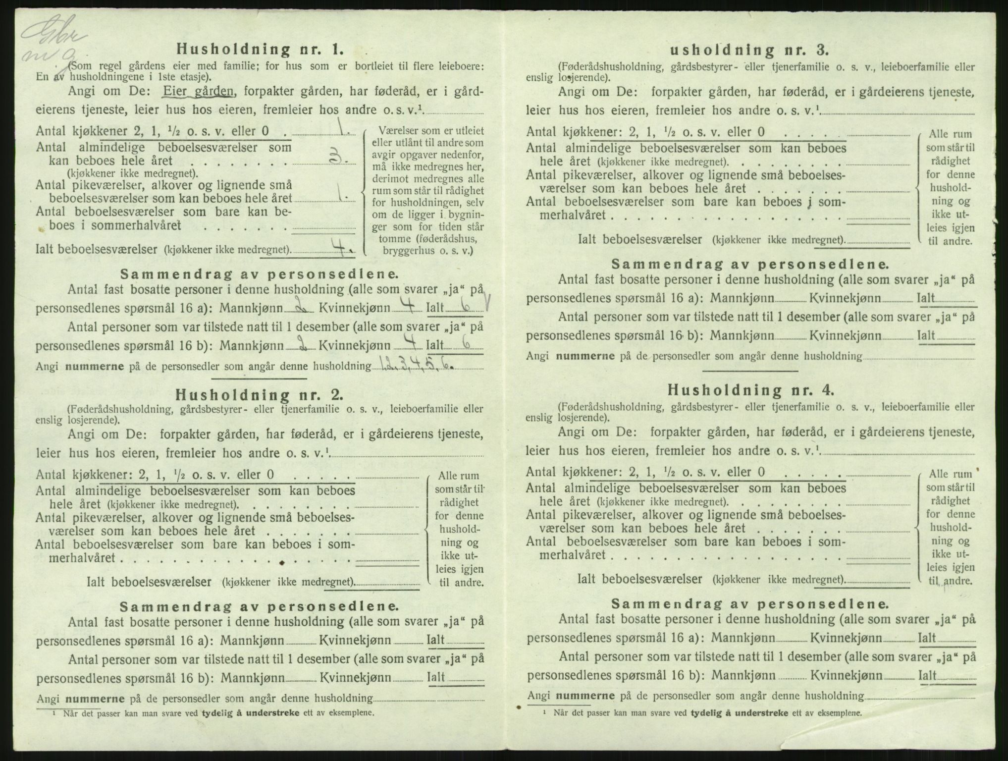 SAST, 1920 census for Bokn, 1920, p. 339