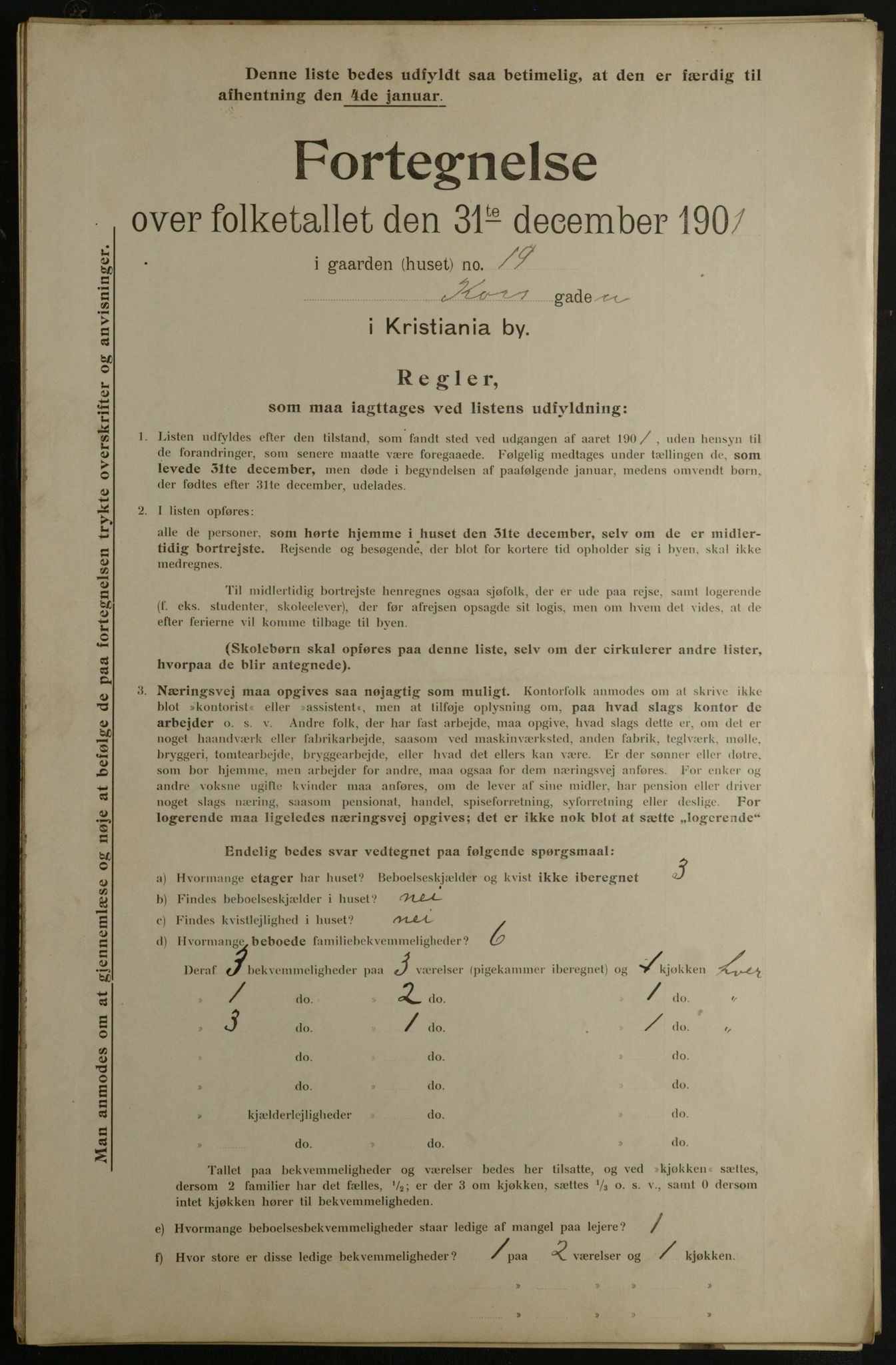 OBA, Municipal Census 1901 for Kristiania, 1901, p. 8253