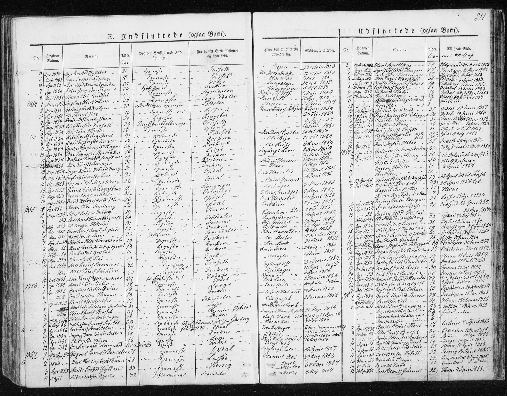 Ministerialprotokoller, klokkerbøker og fødselsregistre - Sør-Trøndelag, AV/SAT-A-1456/674/L0869: Parish register (official) no. 674A01, 1829-1860, p. 211