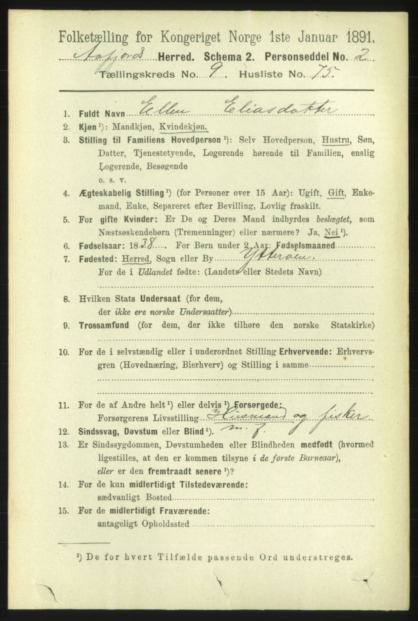 RA, 1891 census for 1630 Åfjord, 1891, p. 2909