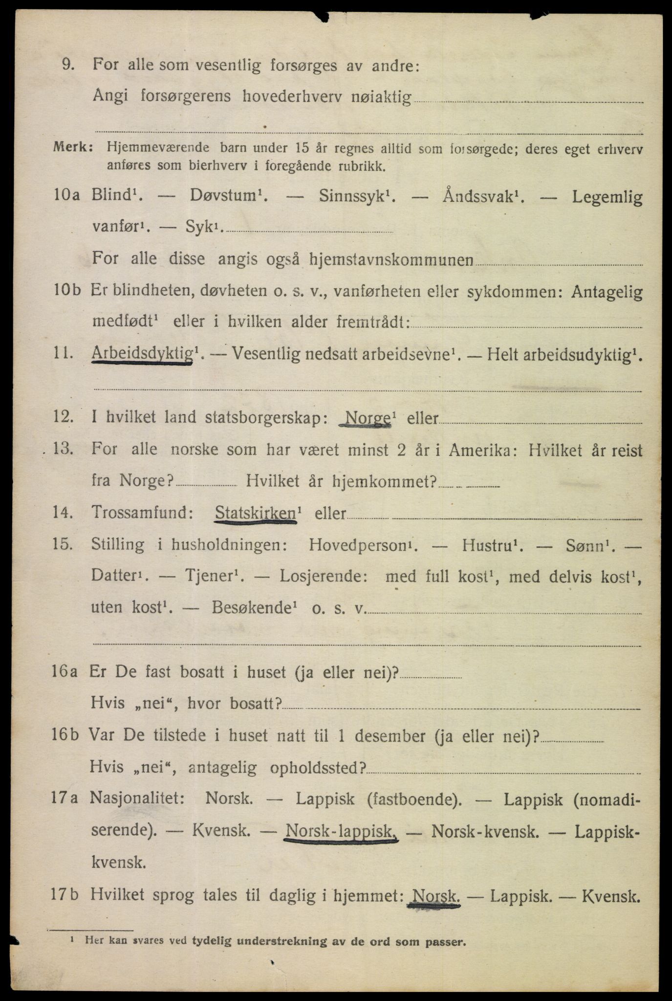 SAT, 1920 census for Ankenes, 1920, p. 3698