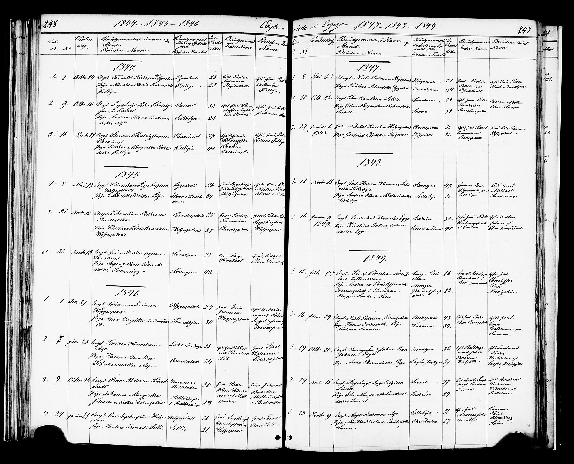 Ministerialprotokoller, klokkerbøker og fødselsregistre - Nord-Trøndelag, SAT/A-1458/739/L0367: Parish register (official) no. 739A01 /3, 1838-1868, p. 248-249