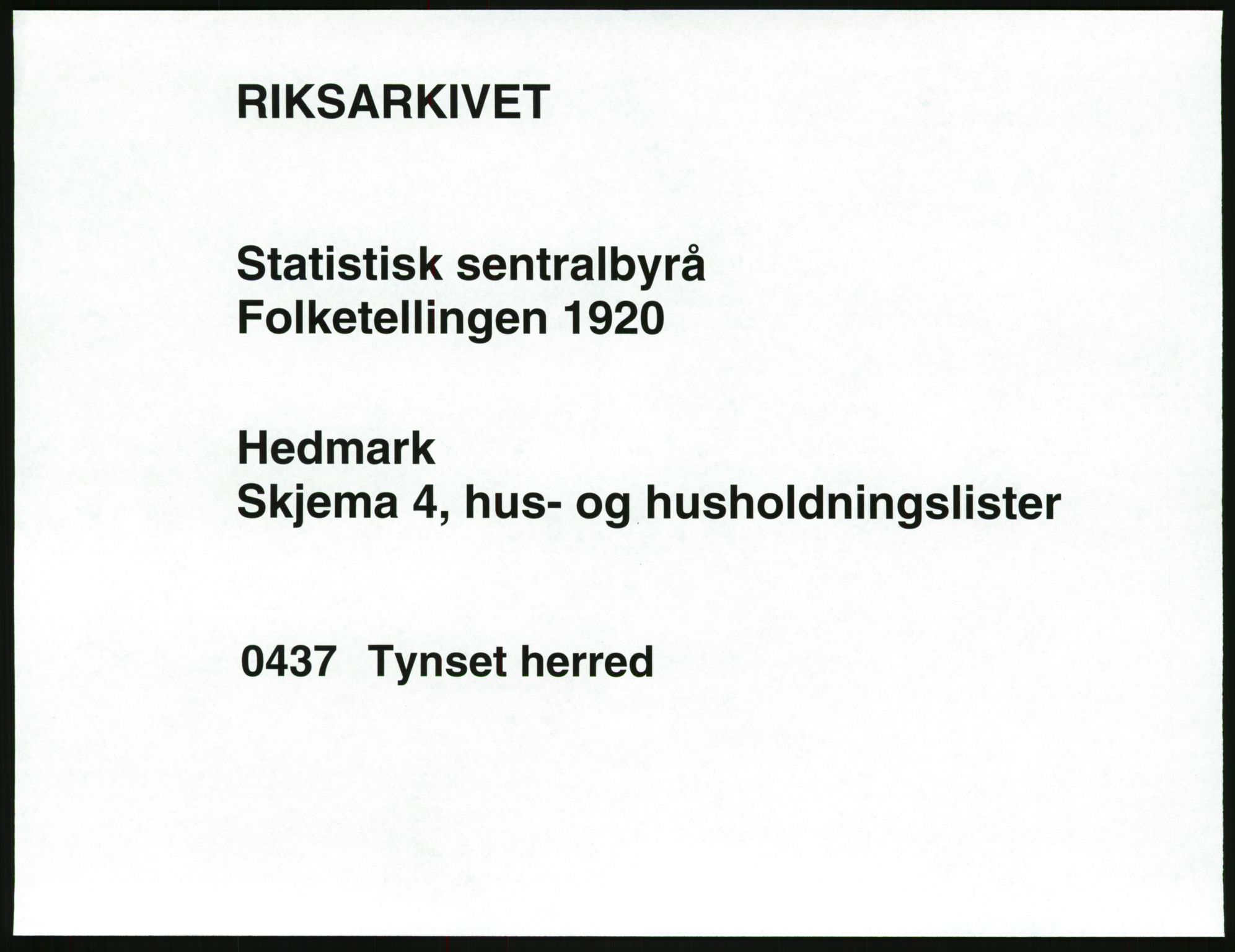 SAH, 1920 census for Tynset, 1920, p. 68