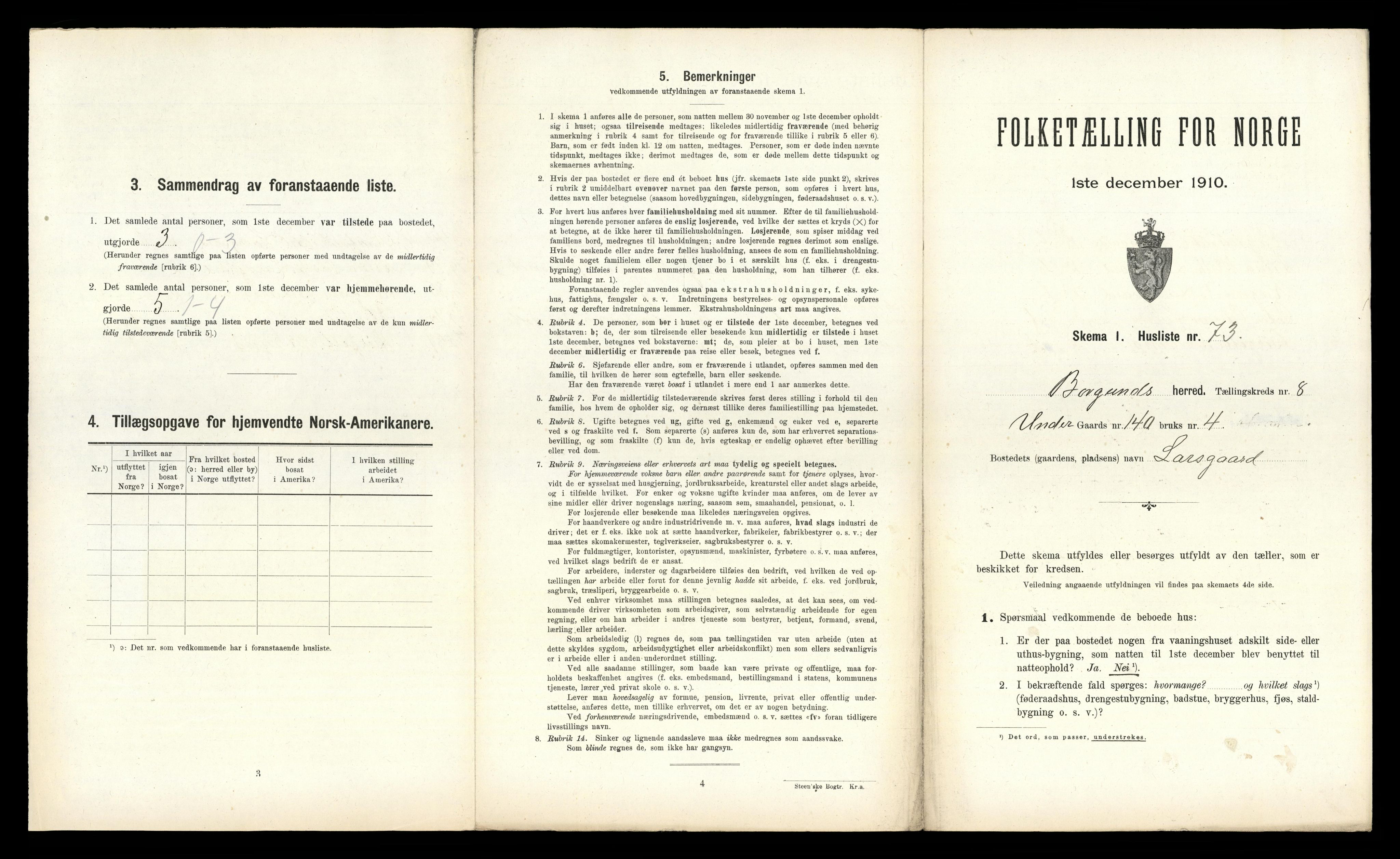 RA, 1910 census for Borgund, 1910, p. 805