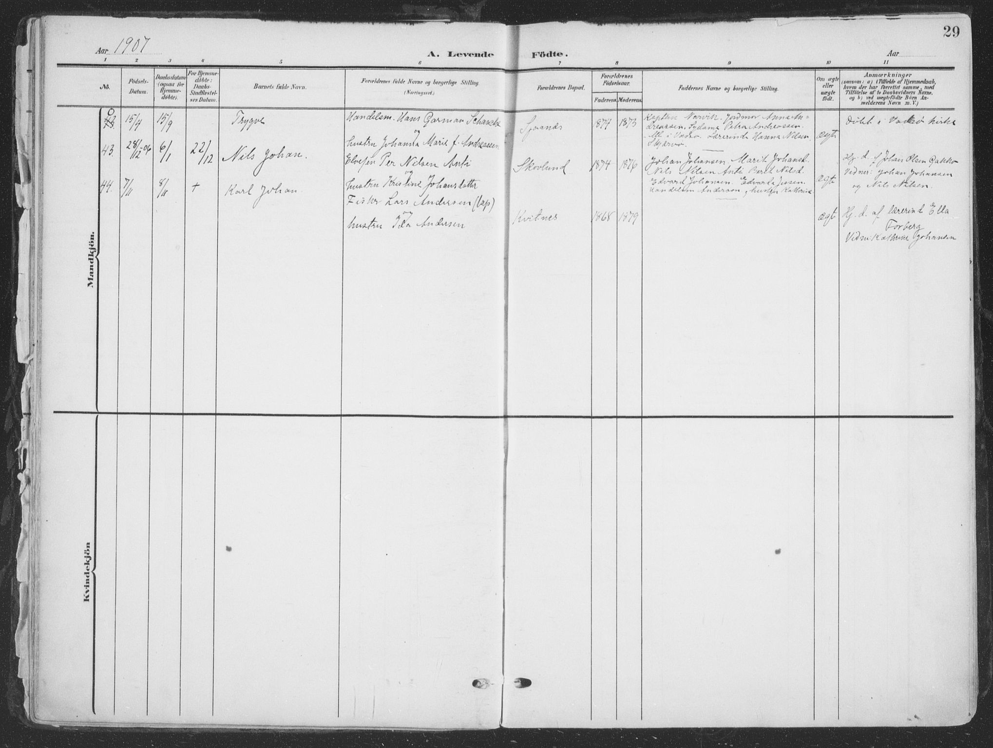 Tana sokneprestkontor, AV/SATØ-S-1334/H/Ha/L0007kirke: Parish register (official) no. 7, 1904-1918, p. 29