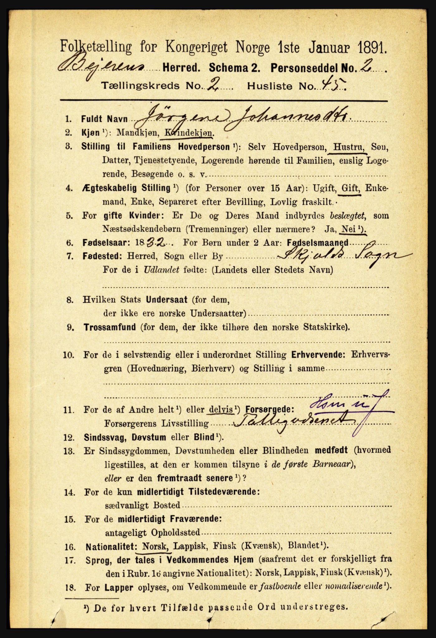 RA, 1891 census for 1839 Beiarn, 1891, p. 667