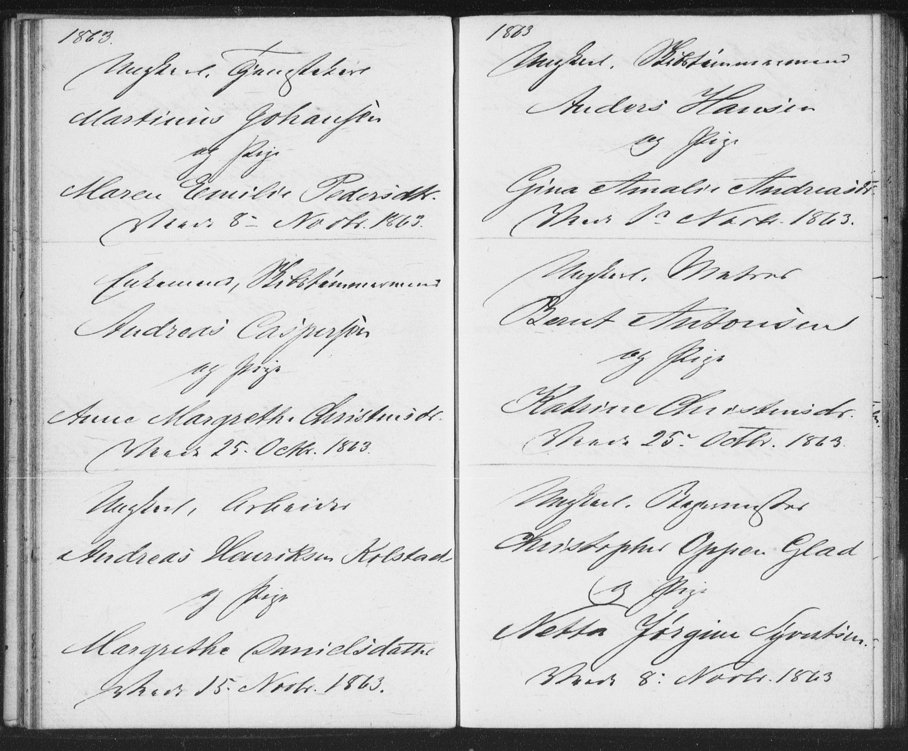 Bragernes kirkebøker, AV/SAKO-A-6/H/Ha/L0004: Banns register no. 4, 1860-1866