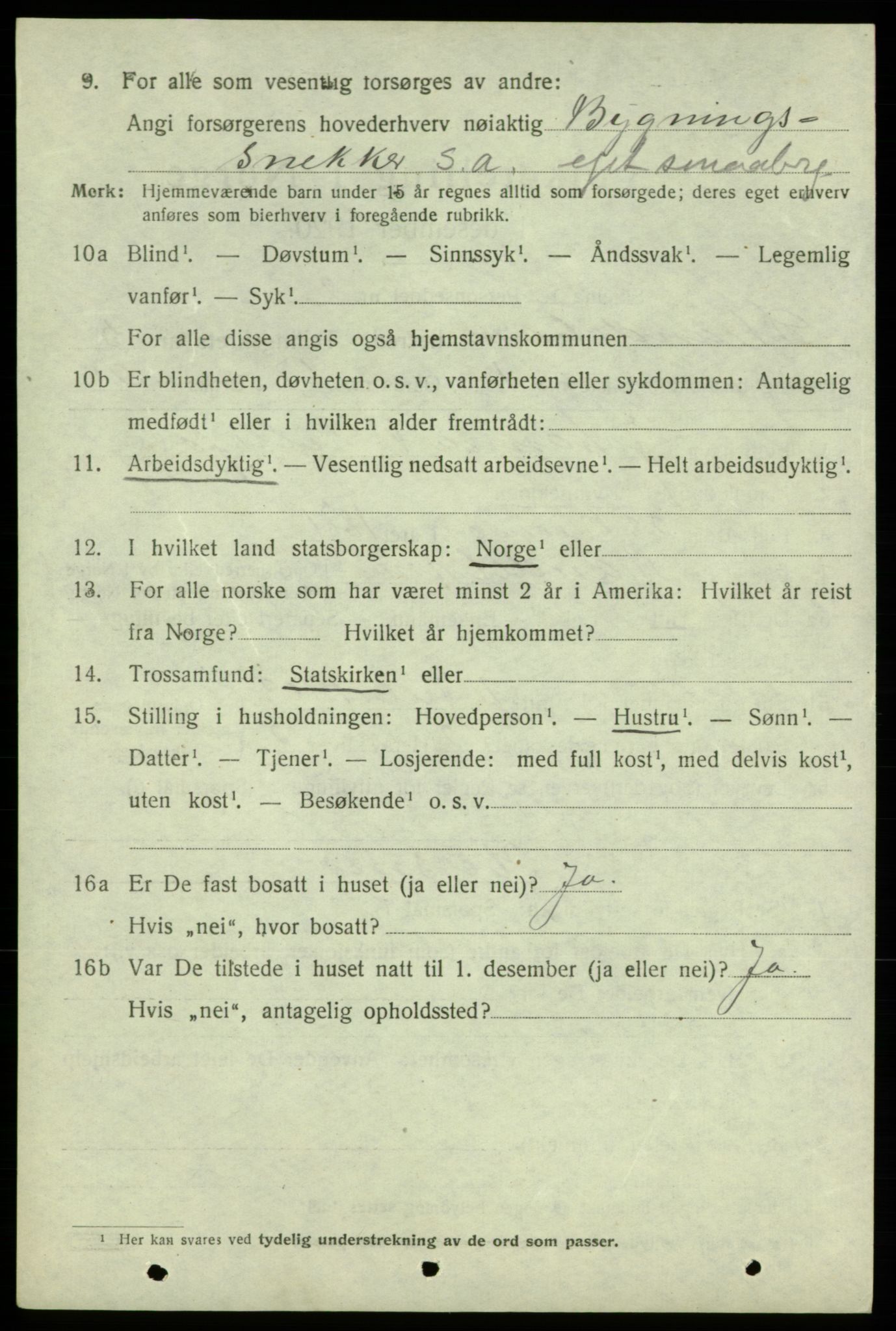 SAB, 1920 census for Strandebarm, 1920, p. 3771