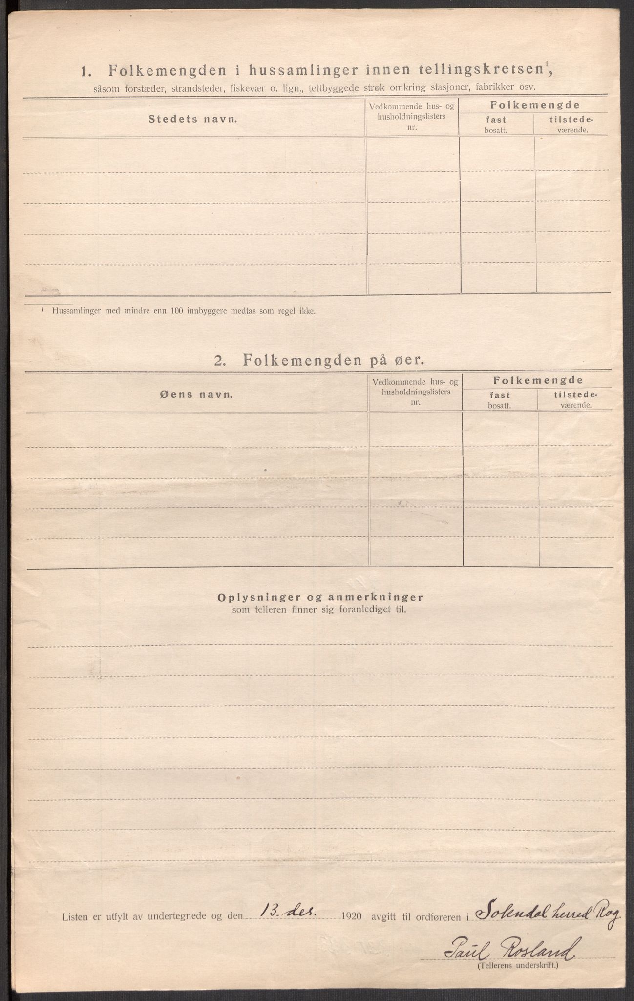 SAST, 1920 census for Sokndal, 1920, p. 35