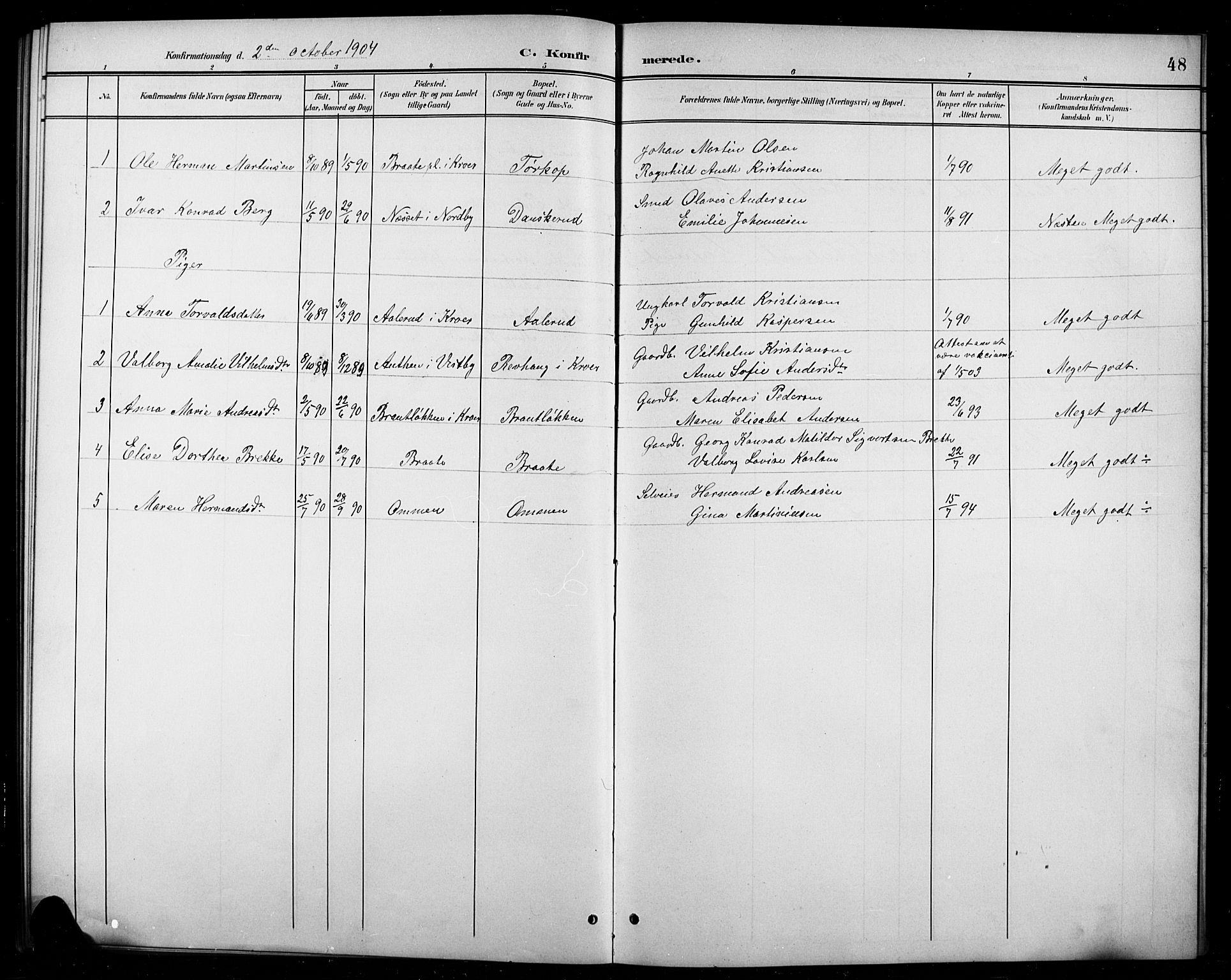 Ås prestekontor Kirkebøker, SAO/A-10894/G/Gc/L0001: Parish register (copy) no. III 1, 1901-1924, p. 48