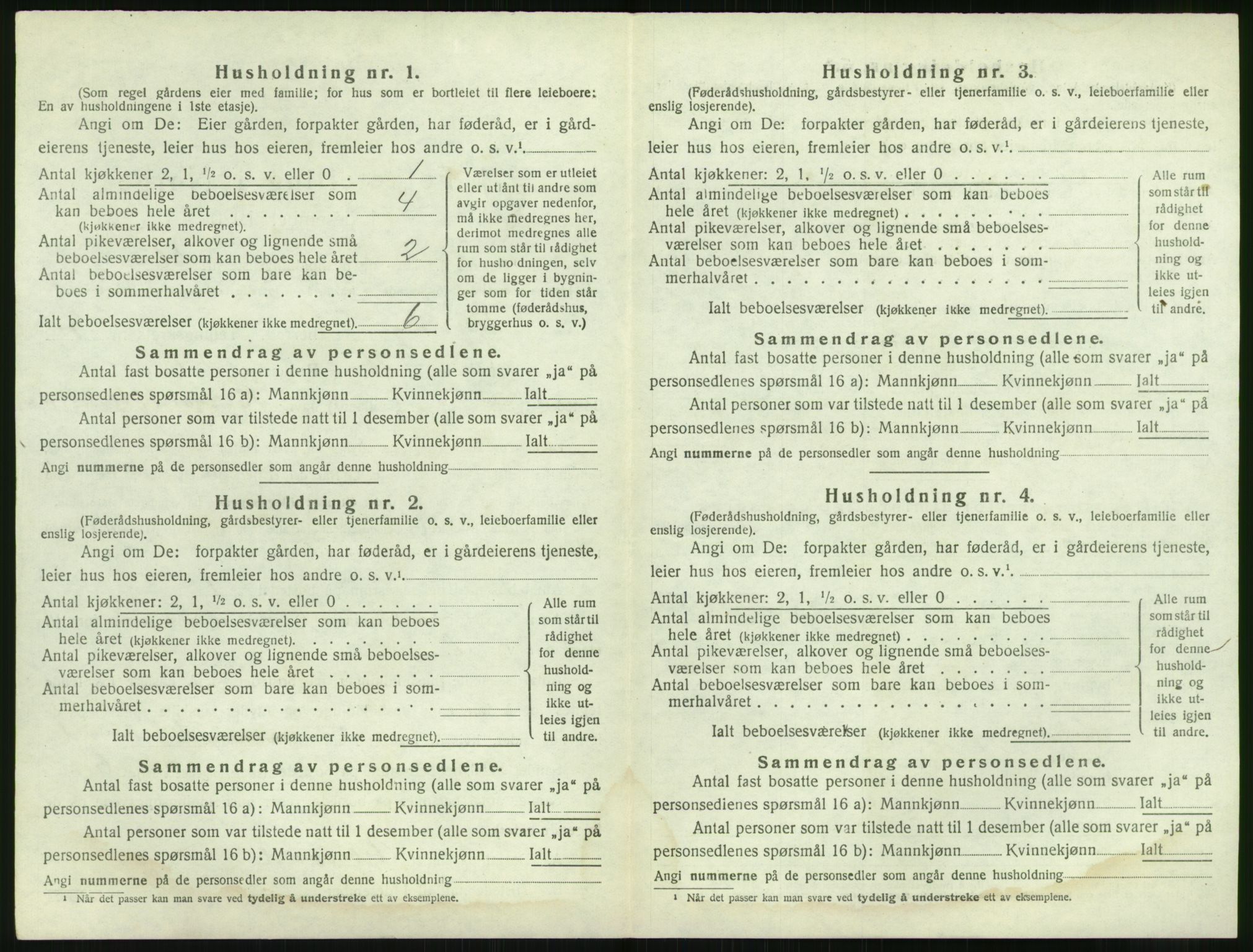 SAK, 1920 census for Dypvåg, 1920, p. 1306